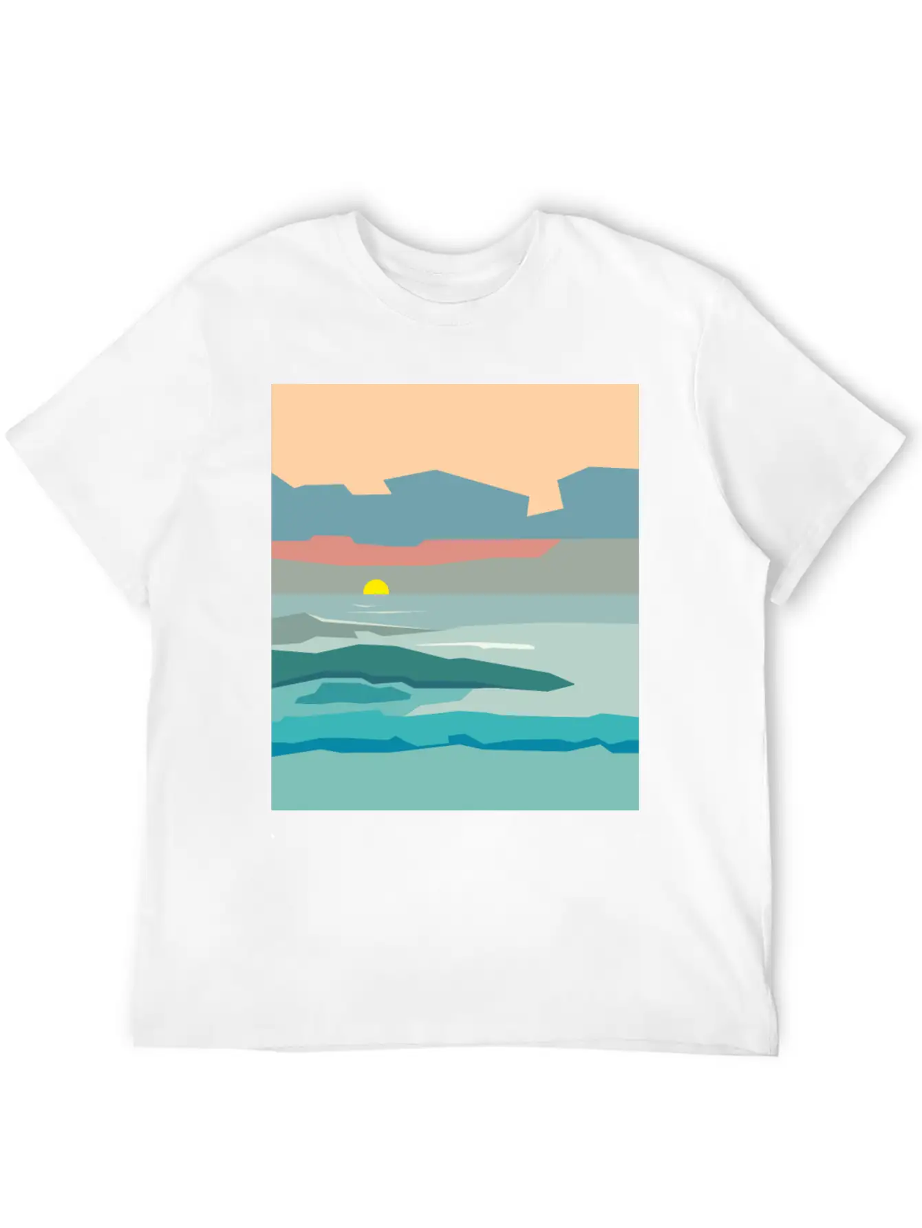 Cloudy Sky With The Sun Going Down To The Horizon. Unisex Casual T-Shirt – Clean Design For Daily Comfort
