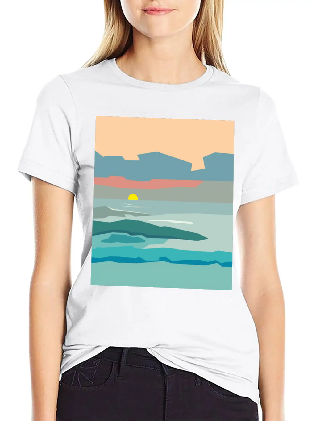 Cloudy Sky With The Sun Going Down To The Horizon. Unisex Casual T-Shirt – Clean Design For Daily Comfort