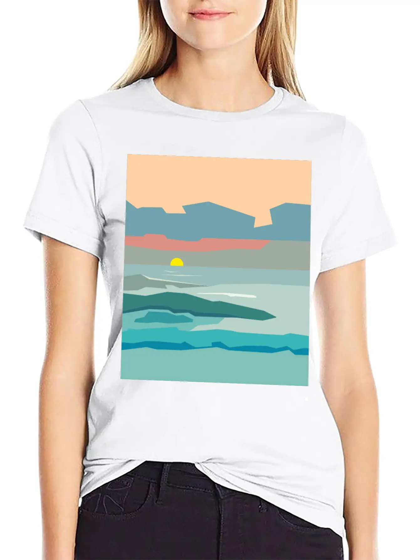 Cloudy Sky With The Sun Going Down To The Horizon. Unisex Casual T-Shirt – Clean Design For Daily Comfort