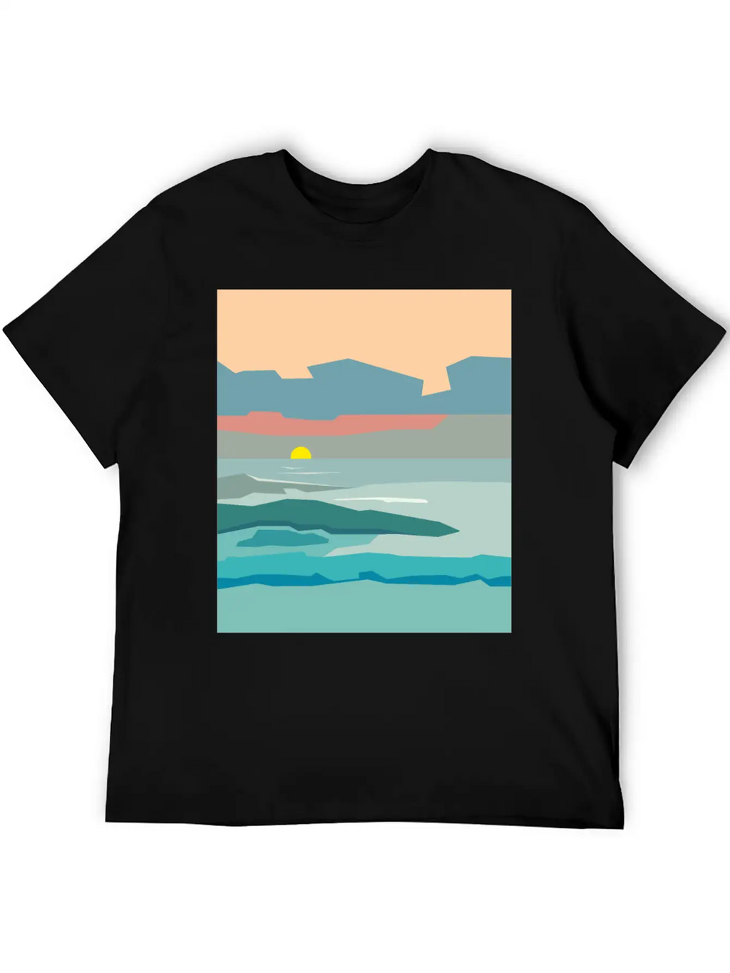 Cloudy Sky With The Sun Going Down To The Horizon. Unisex Casual T-Shirt – Clean Design For Daily Comfort
