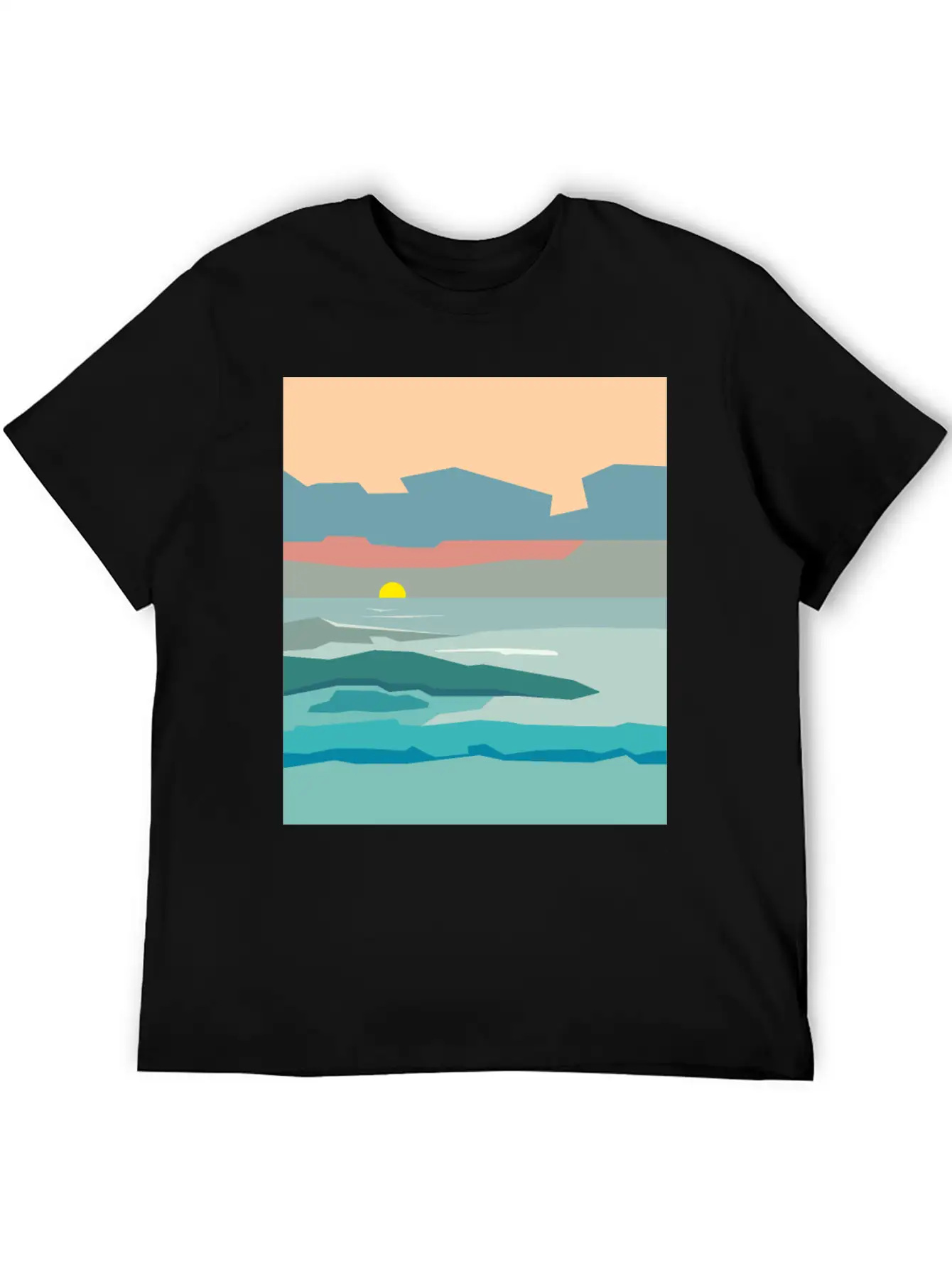 Cloudy Sky With The Sun Going Down To The Horizon. Unisex Casual T-Shirt – Clean Design For Daily Comfort