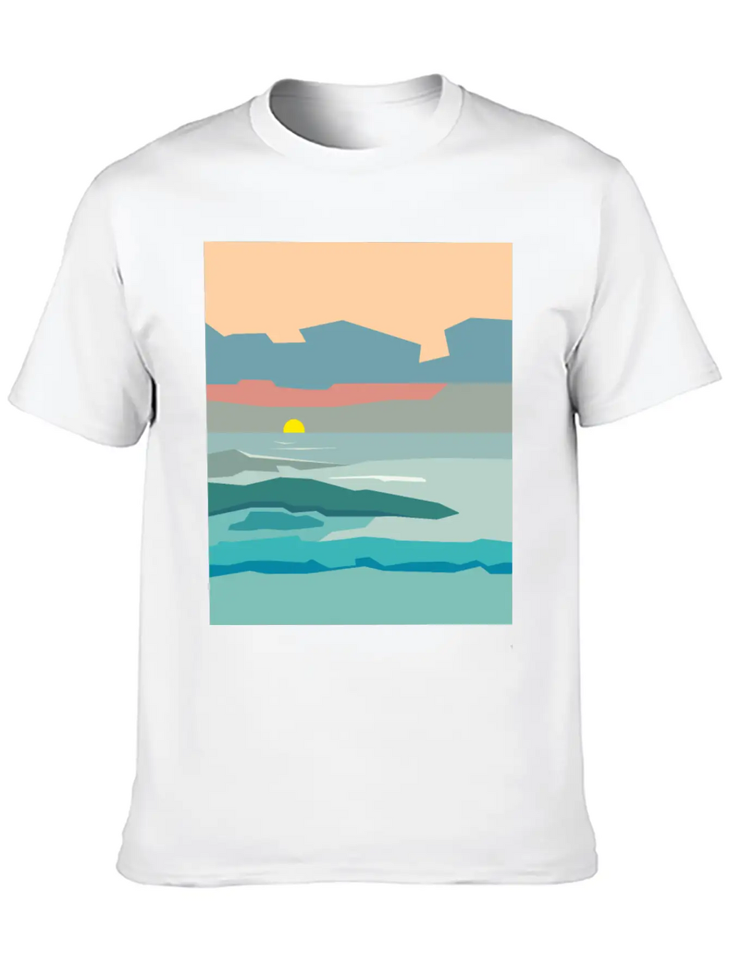 Cloudy Sky With The Sun Going Down To The Horizon. Unisex Casual T-Shirt – Clean Design For Daily Comfort