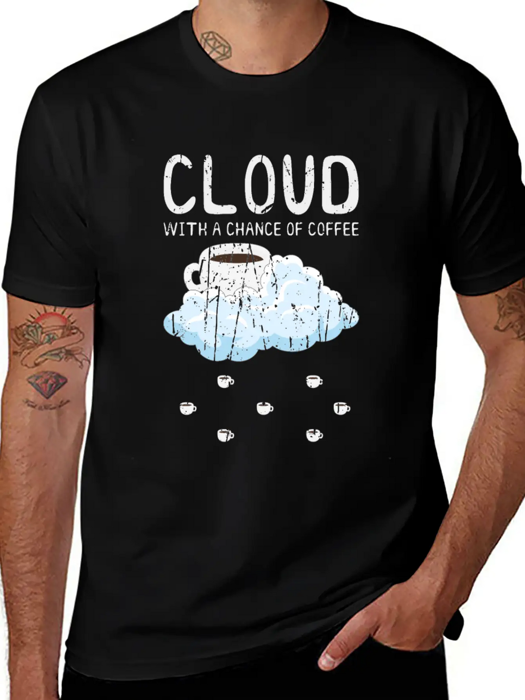 Cloudy With A Chance Of Coffee - Cloud Unisex Casual T-Shirt – Clean Design For Daily Comfort