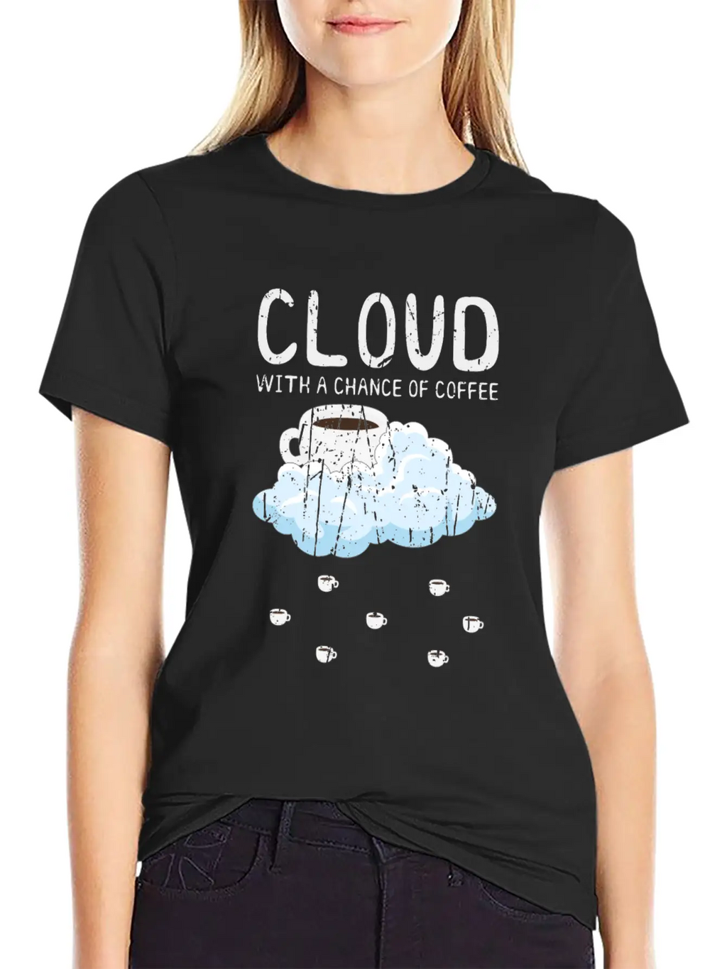 Cloudy With A Chance Of Coffee - Cloud Unisex Casual T-Shirt – Clean Design For Daily Comfort