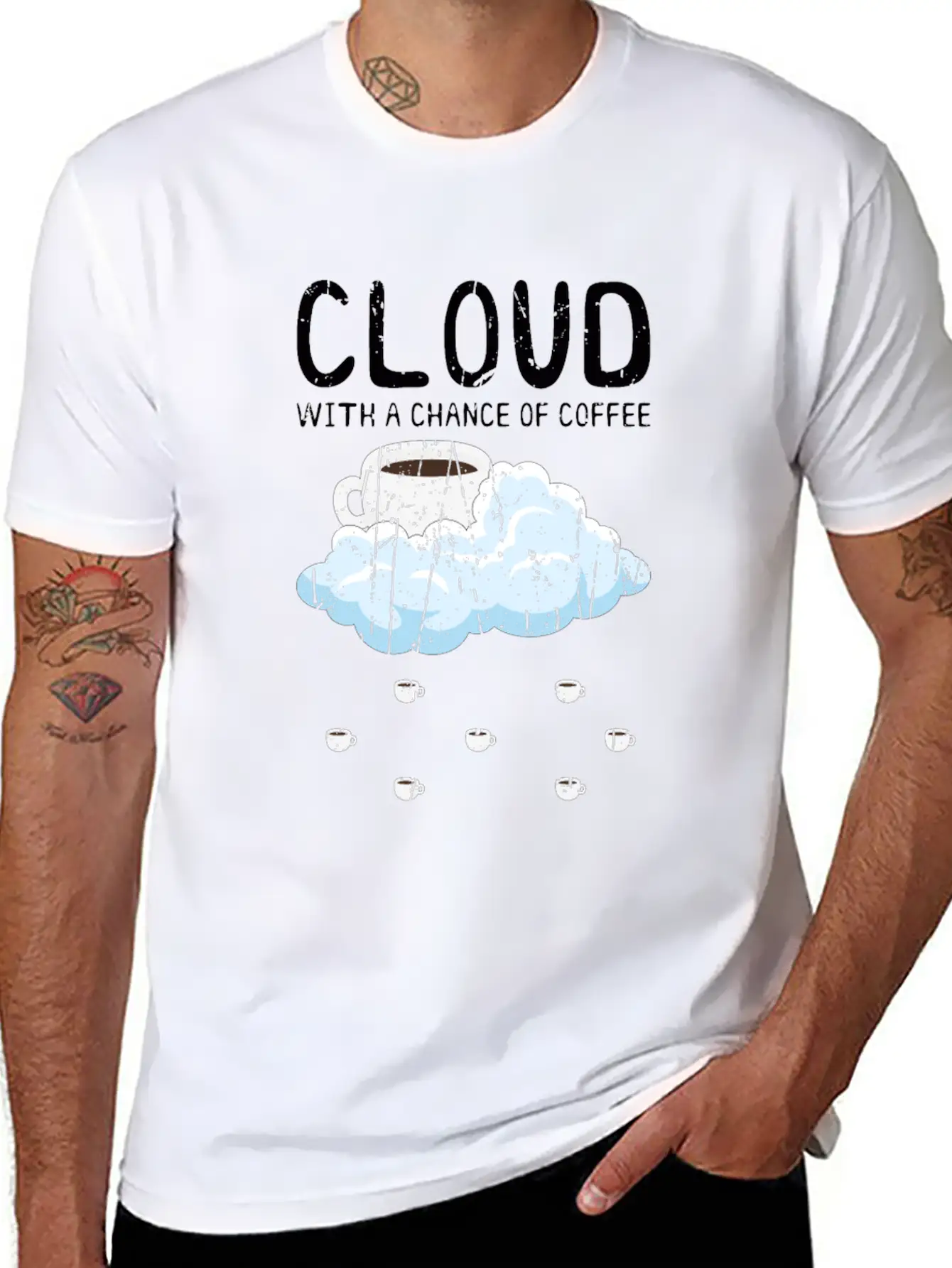 Cloudy With A Chance Of Coffee - Cloud Unisex Casual T-Shirt – Clean Design For Daily Comfort
