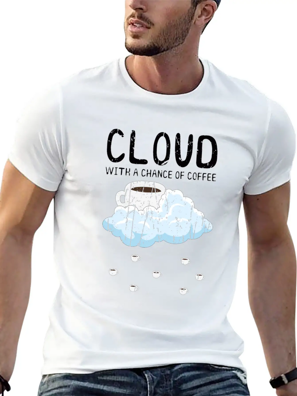 Cloudy With A Chance Of Coffee - Cloud Unisex Casual T-Shirt – Clean Design For Daily Comfort