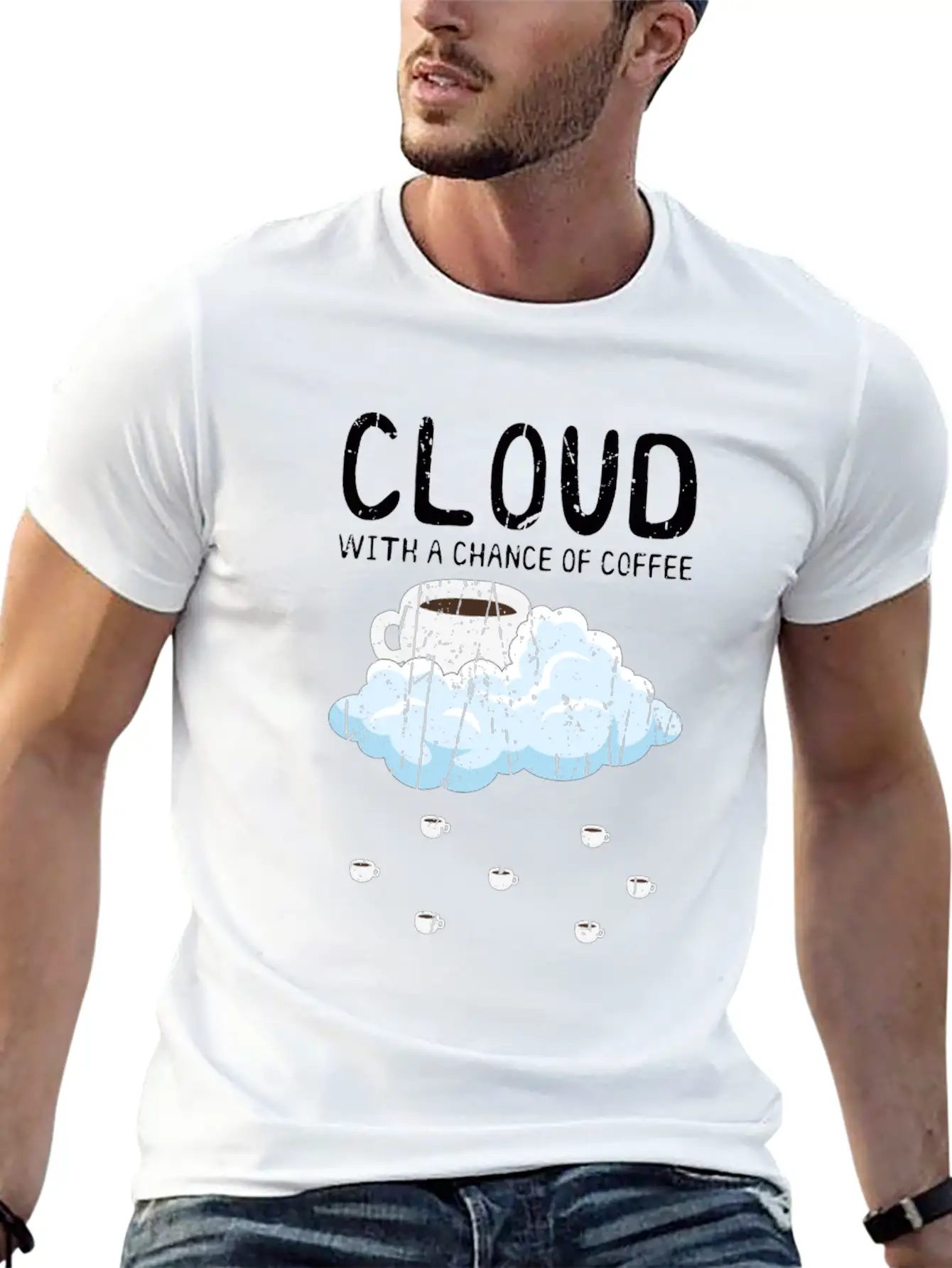 Cloudy With A Chance Of Coffee - Cloud Unisex Casual T-Shirt – Clean Design For Daily Comfort