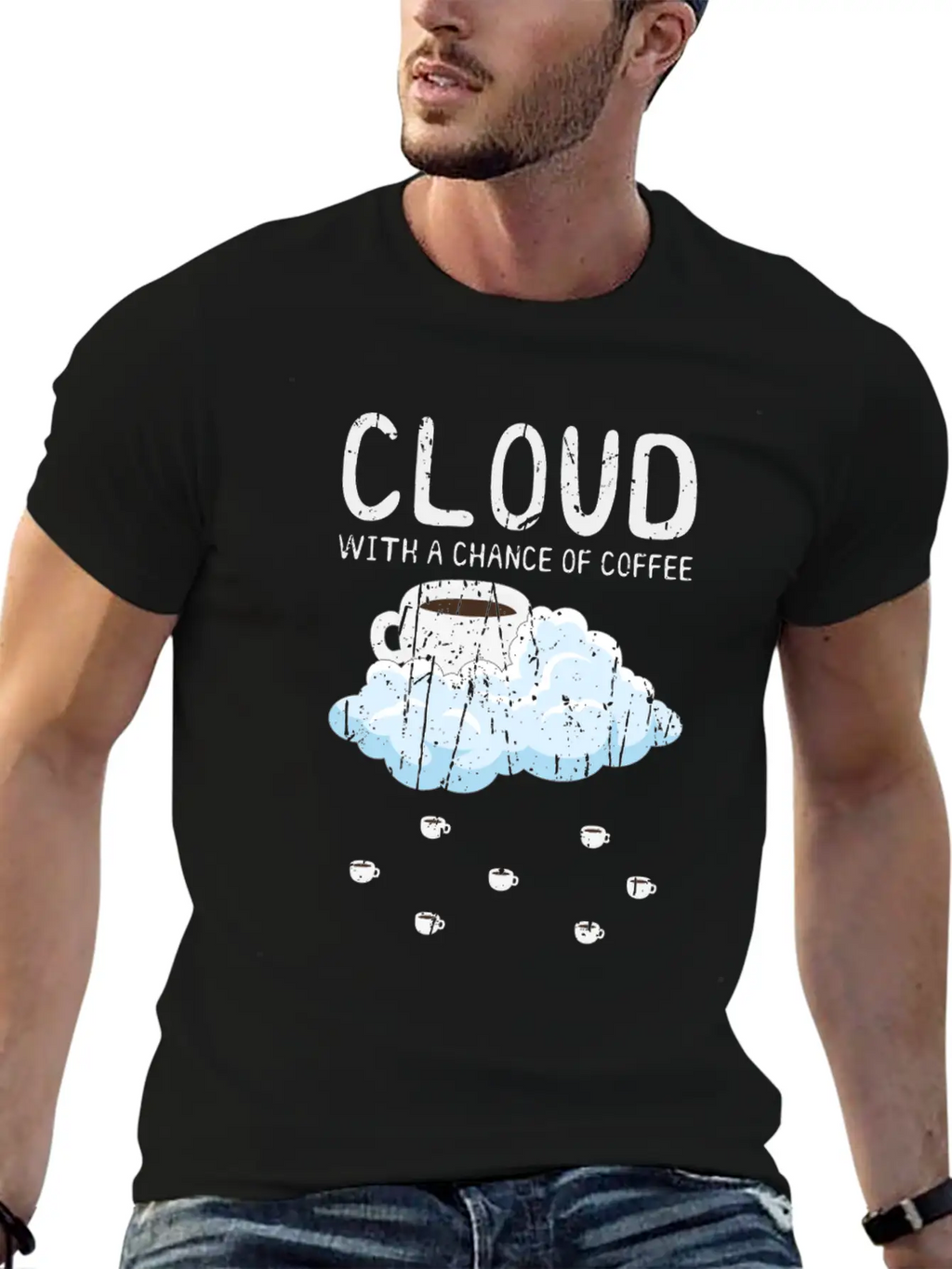 Cloudy With A Chance Of Coffee - Cloud Unisex Casual T-Shirt – Clean Design For Daily Comfort