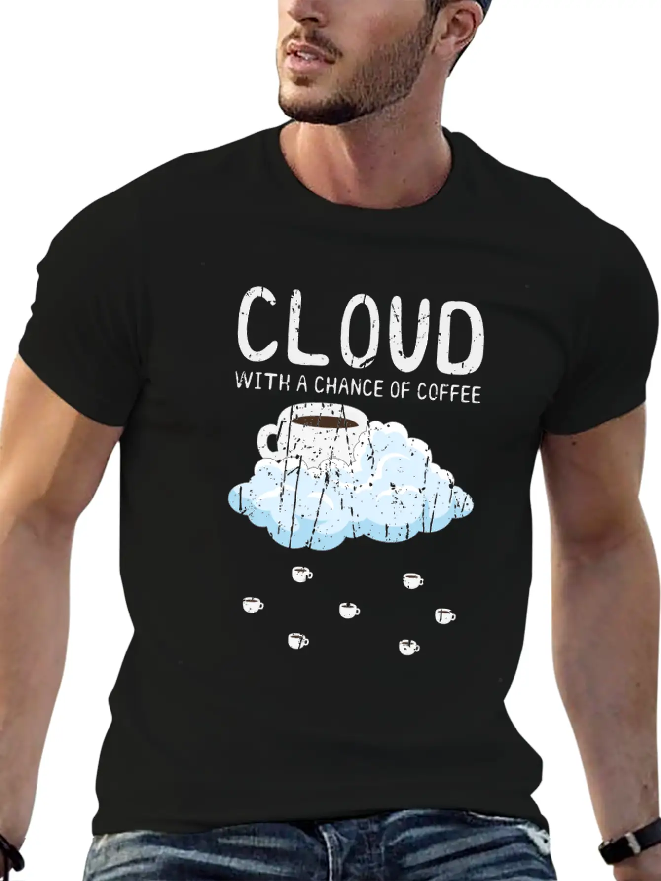 Cloudy With A Chance Of Coffee - Cloud Unisex Casual T-Shirt – Clean Design For Daily Comfort