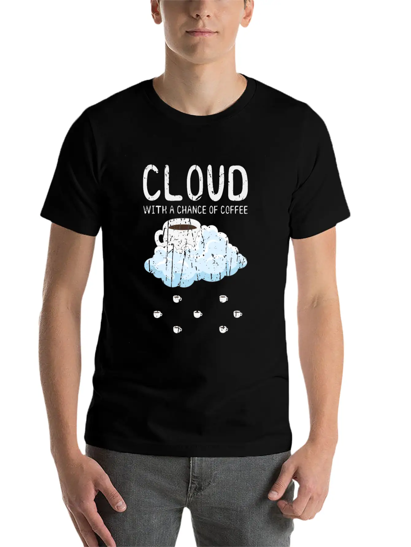 Cloudy With A Chance Of Coffee - Cloud Unisex Casual T-Shirt – Clean Design For Daily Comfort