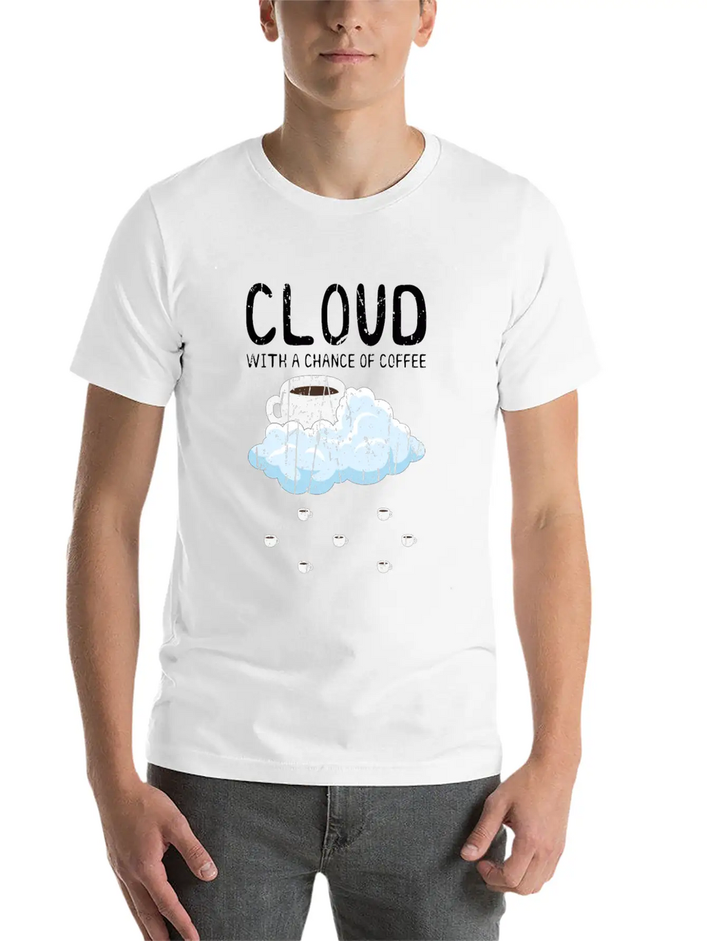 Cloudy With A Chance Of Coffee - Cloud Unisex Casual T-Shirt – Clean Design For Daily Comfort