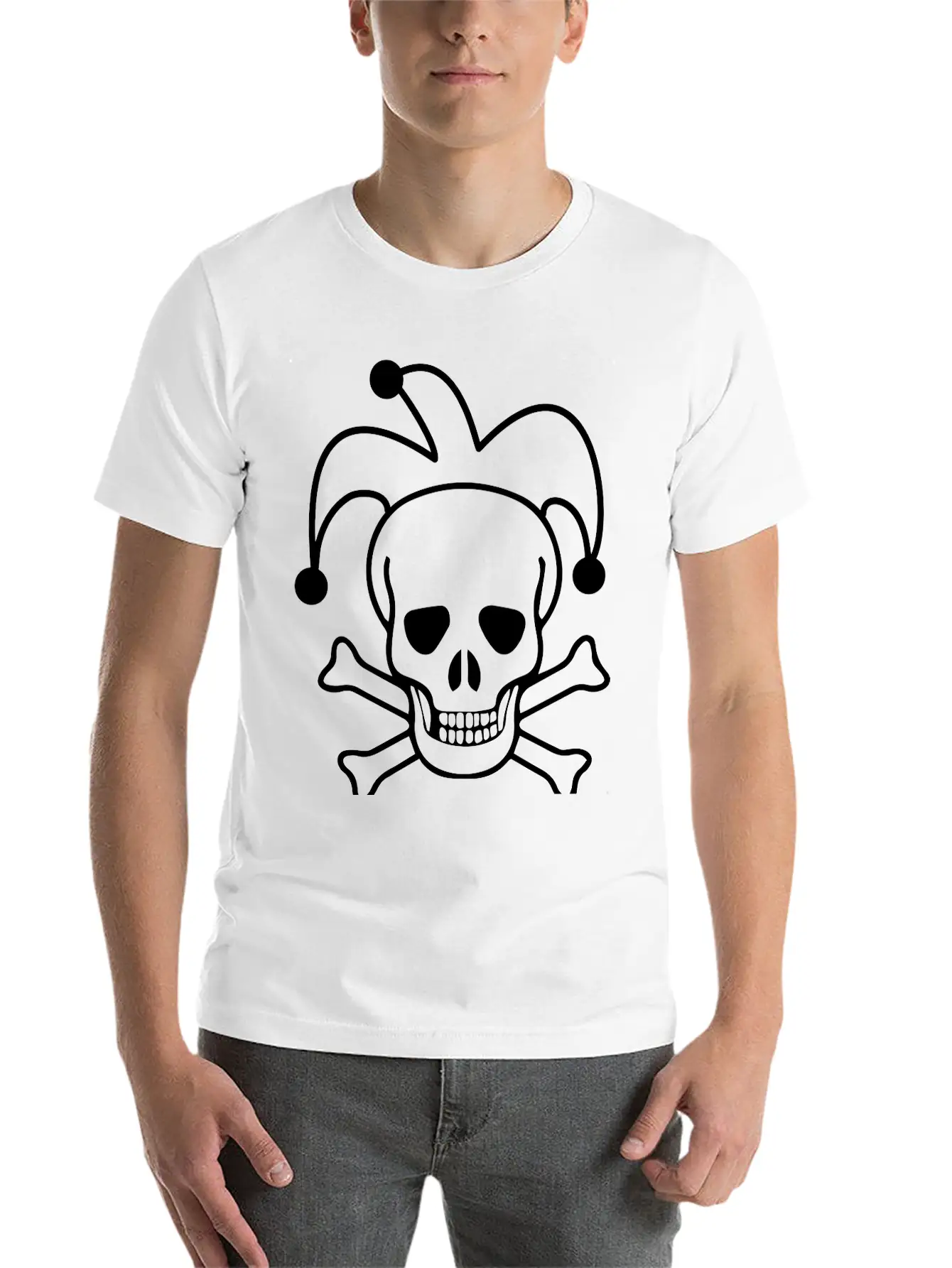 Clown Skull Unisex Short Sleeve Soft Cotton T-Shirt – Casual Everyday Wear