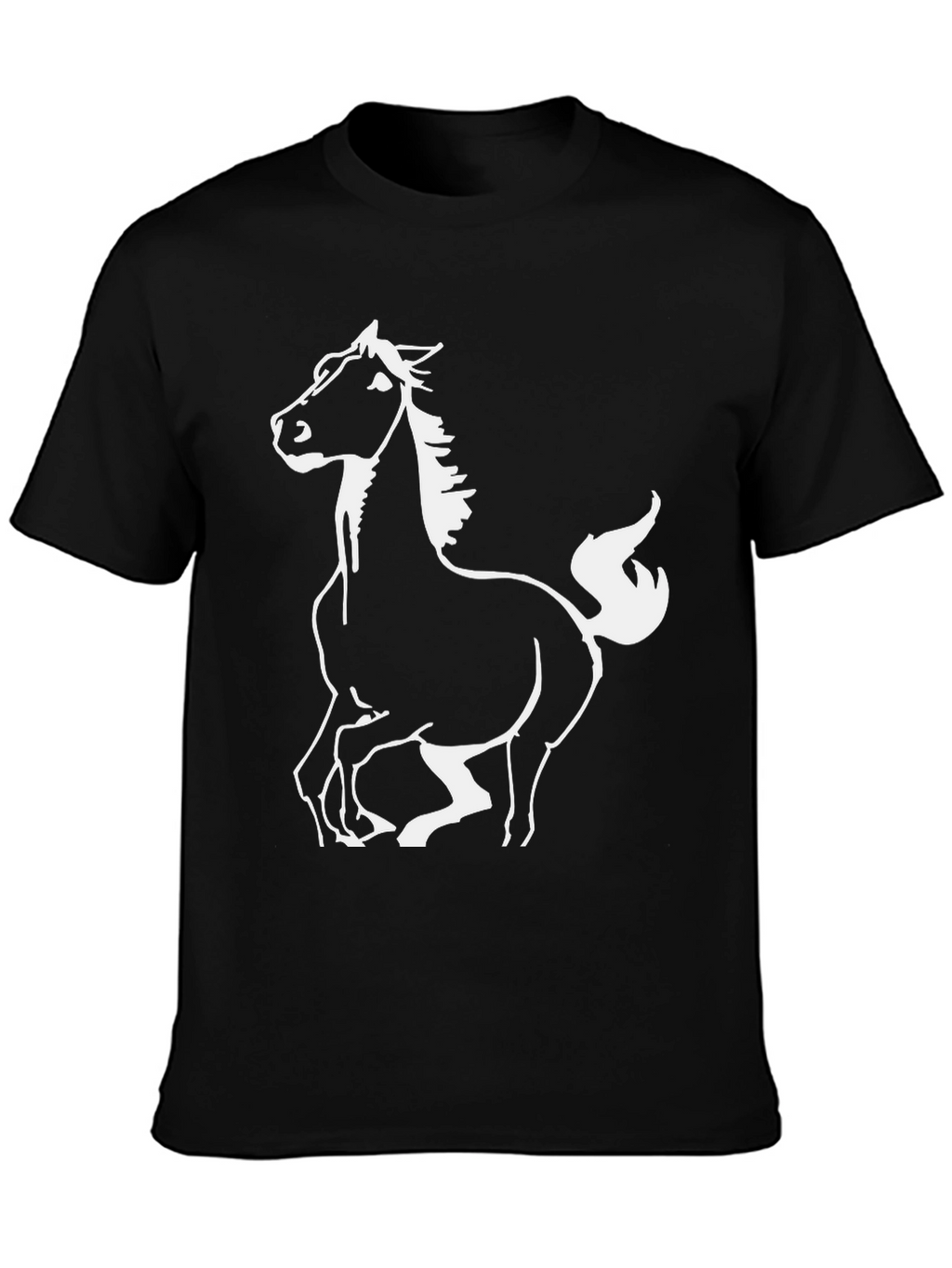 Black Horse Graphic Tee - Stylish Mens T-Shirt