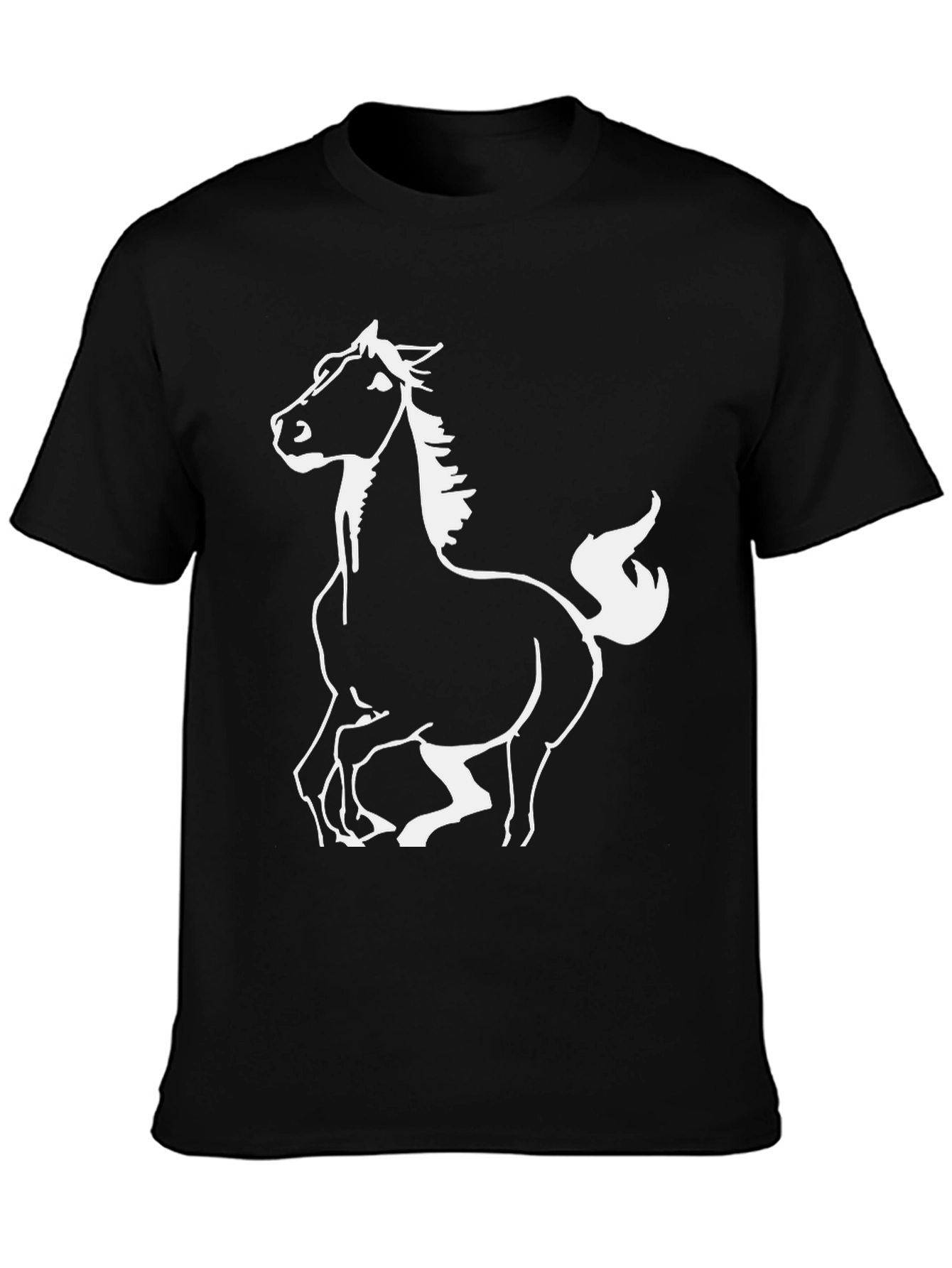 Black Horse Graphic Tee - Stylish Mens T-Shirt