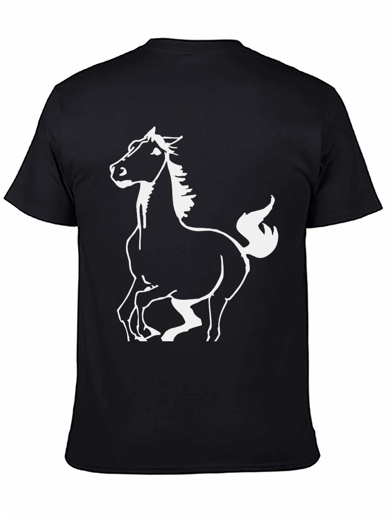 Black Horse Graphic Tee - Stylish Mens T-Shirt