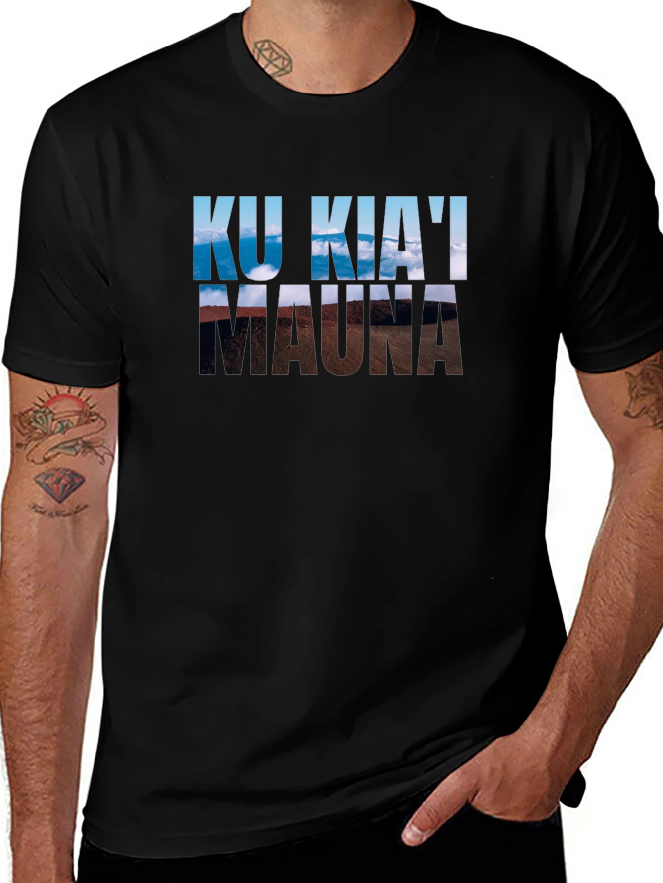 Ku Kiai Mauna T-Shirt - Black Graphic Tee
