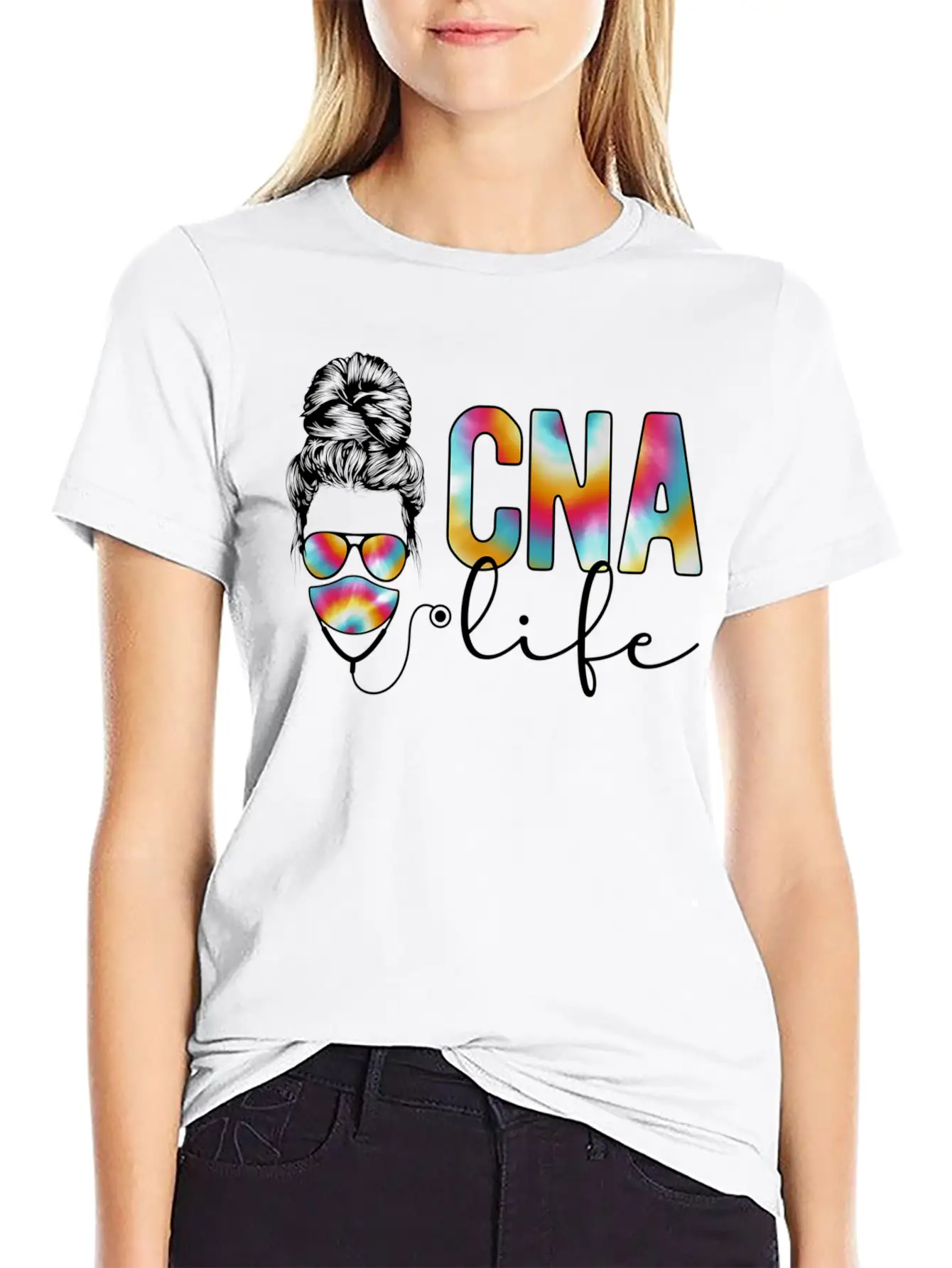 Cna Nurse Messy Bun Certified Nursing Assistant Unisex Casual T-Shirt – Clean Design For Daily Comfort