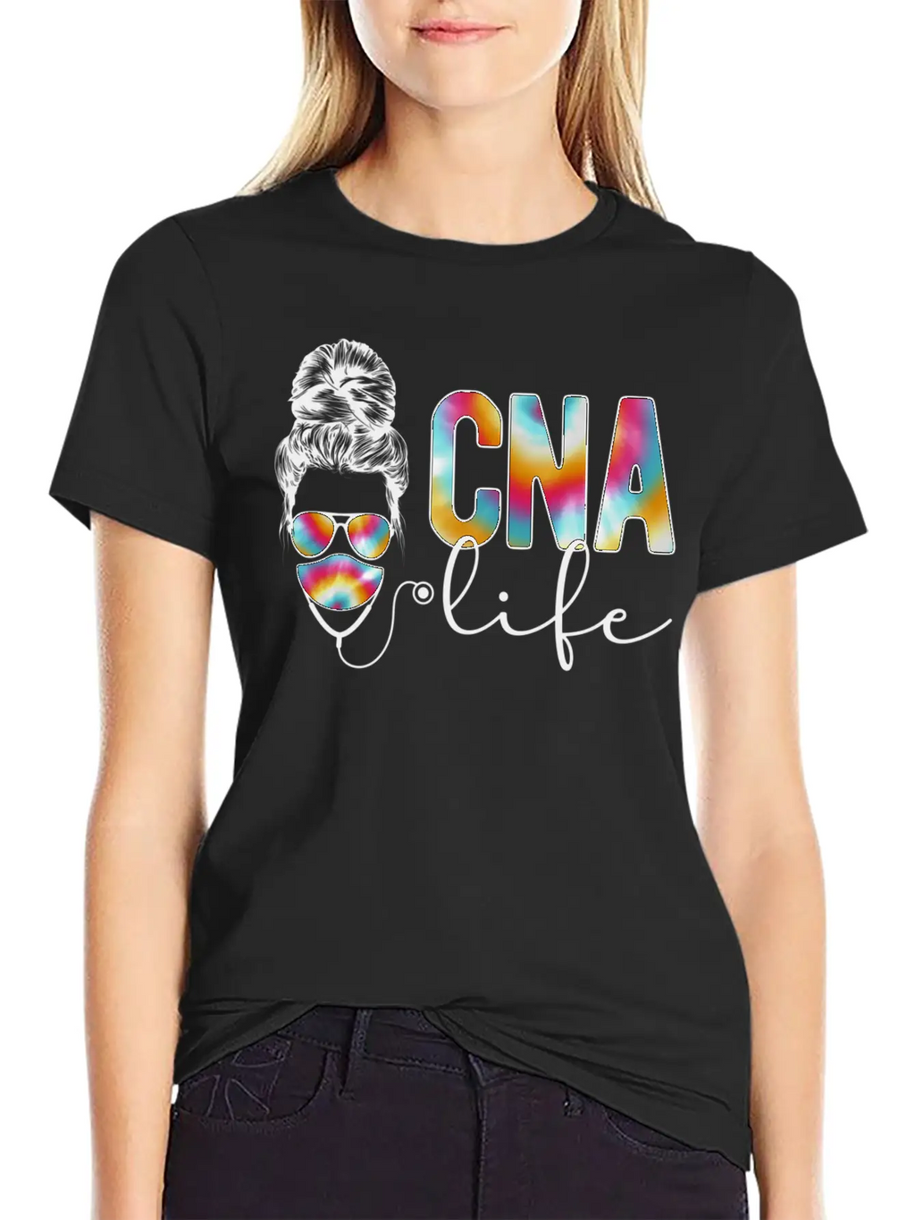 Cna Nurse Messy Bun Certified Nursing Assistant Unisex Casual T-Shirt – Clean Design For Daily Comfort
