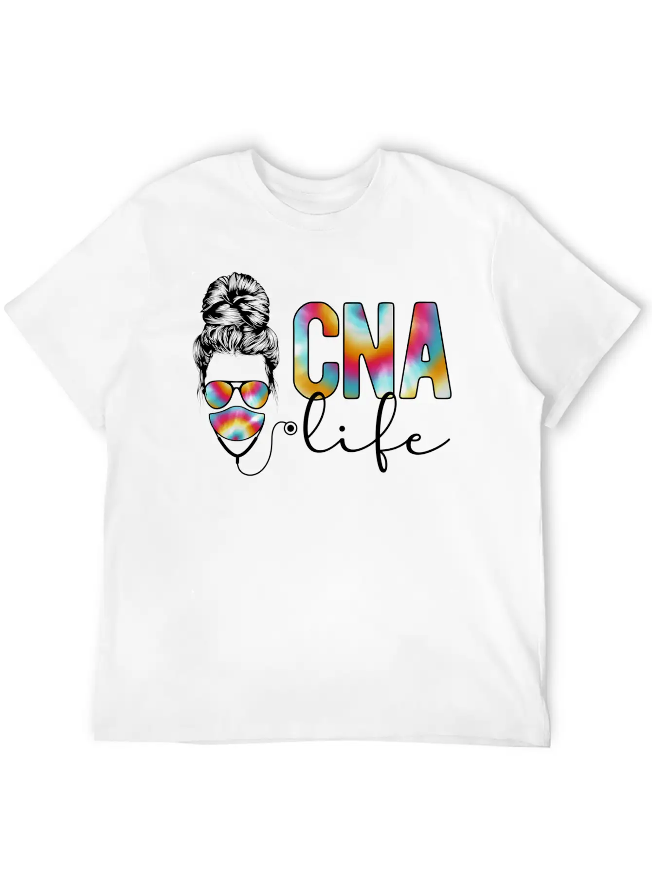 Cna Nurse Messy Bun Certified Nursing Assistant Unisex Casual T-Shirt – Clean Design For Daily Comfort