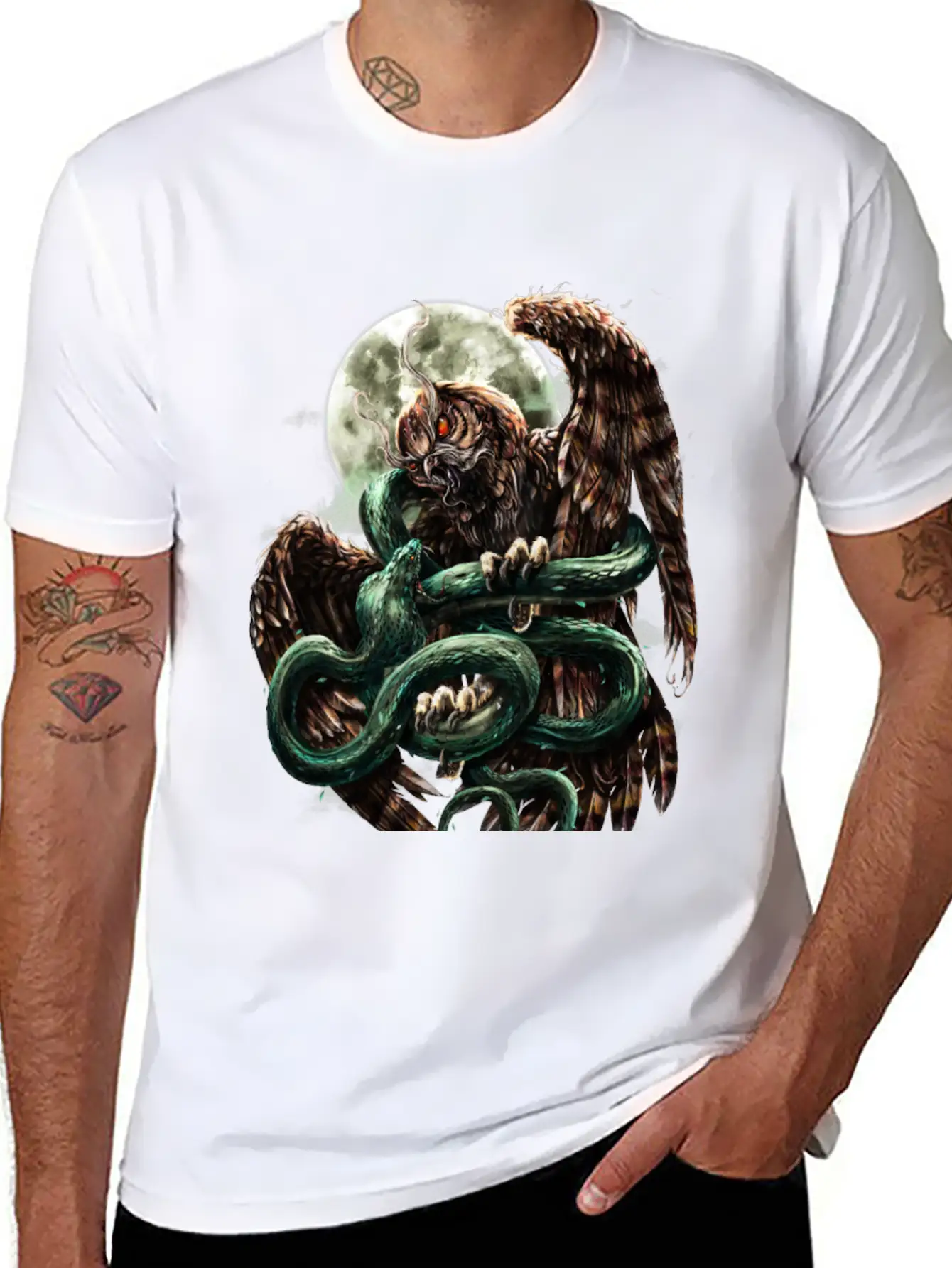 Cobra Vs Owl Casual Graphic T-Shirt – Simple And Comfortable Daily Wear