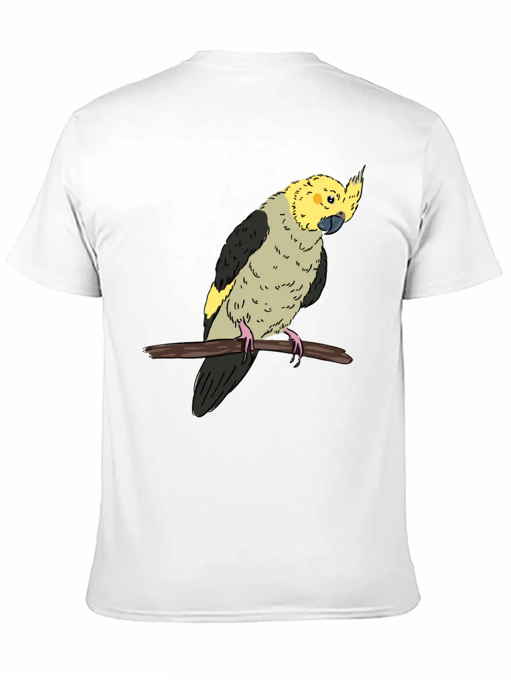 Cockatiel Bird On A Branch Birds Lover Design Unisex Casual T-Shirt – Clean Design For Daily Comfort