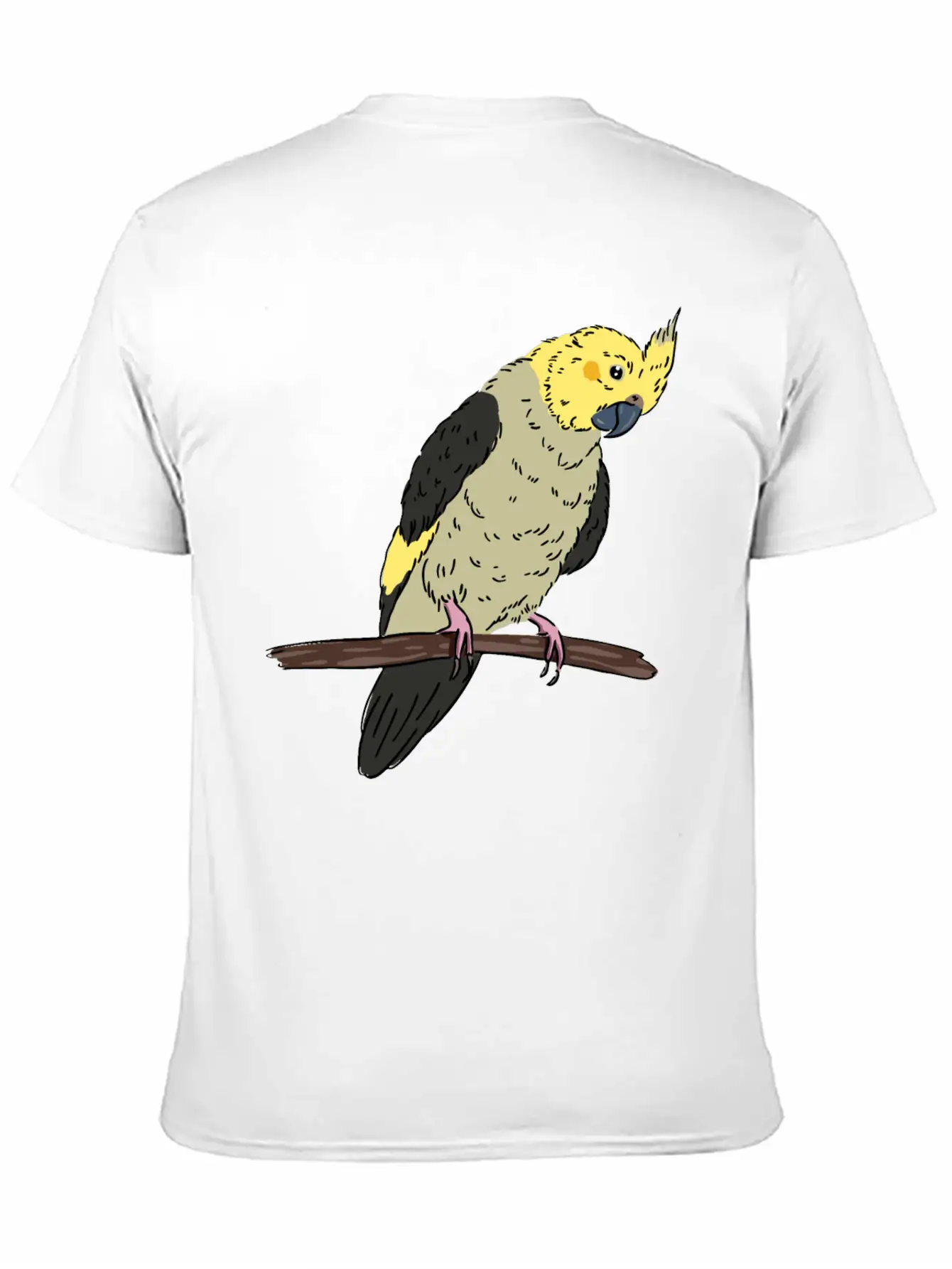 Cockatiel Bird On A Branch Birds Lover Design Unisex Casual T-Shirt – Clean Design For Daily Comfort