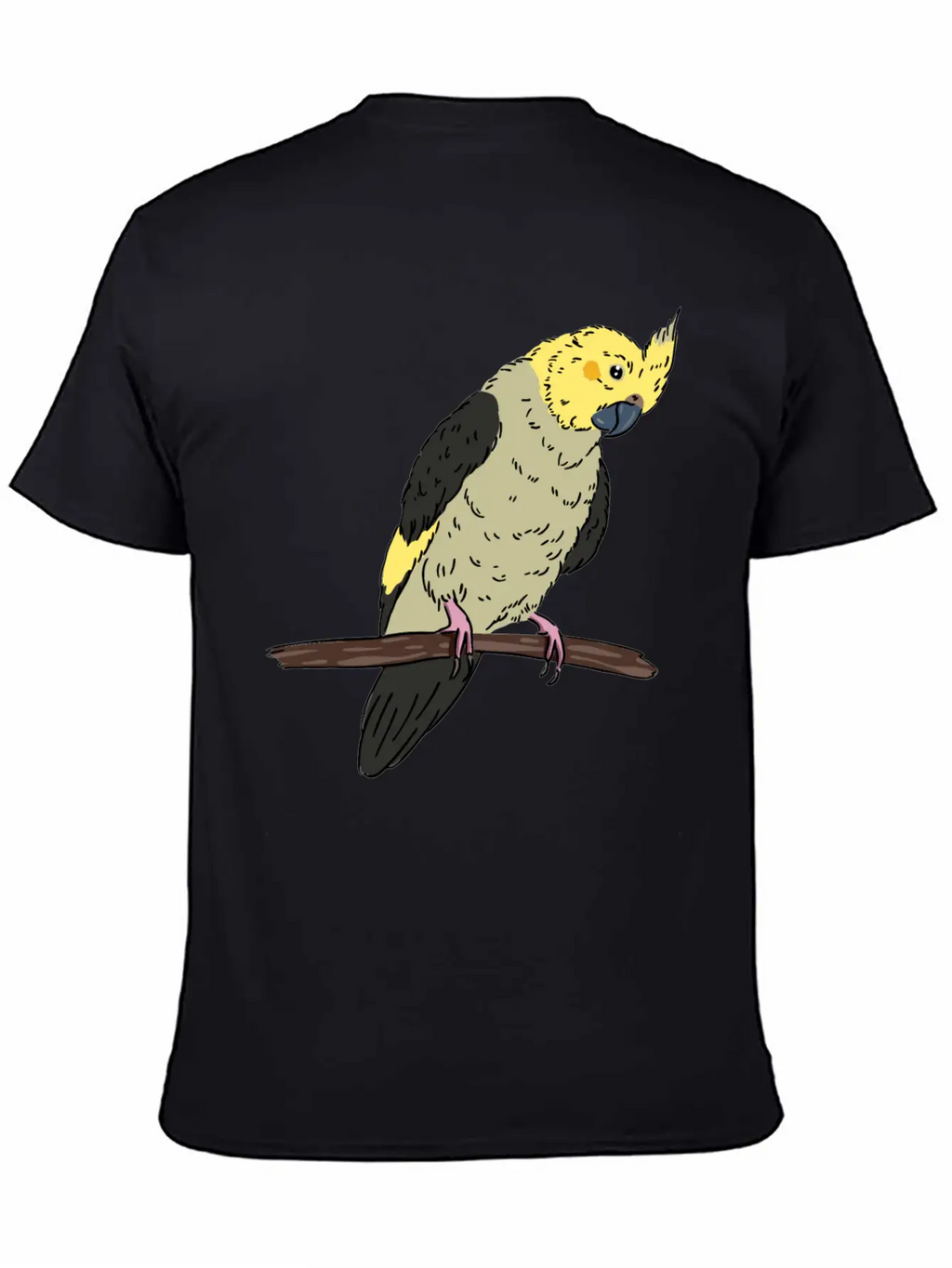 Cockatiel Bird On A Branch Birds Lover Design Unisex Casual T-Shirt – Clean Design For Daily Comfort