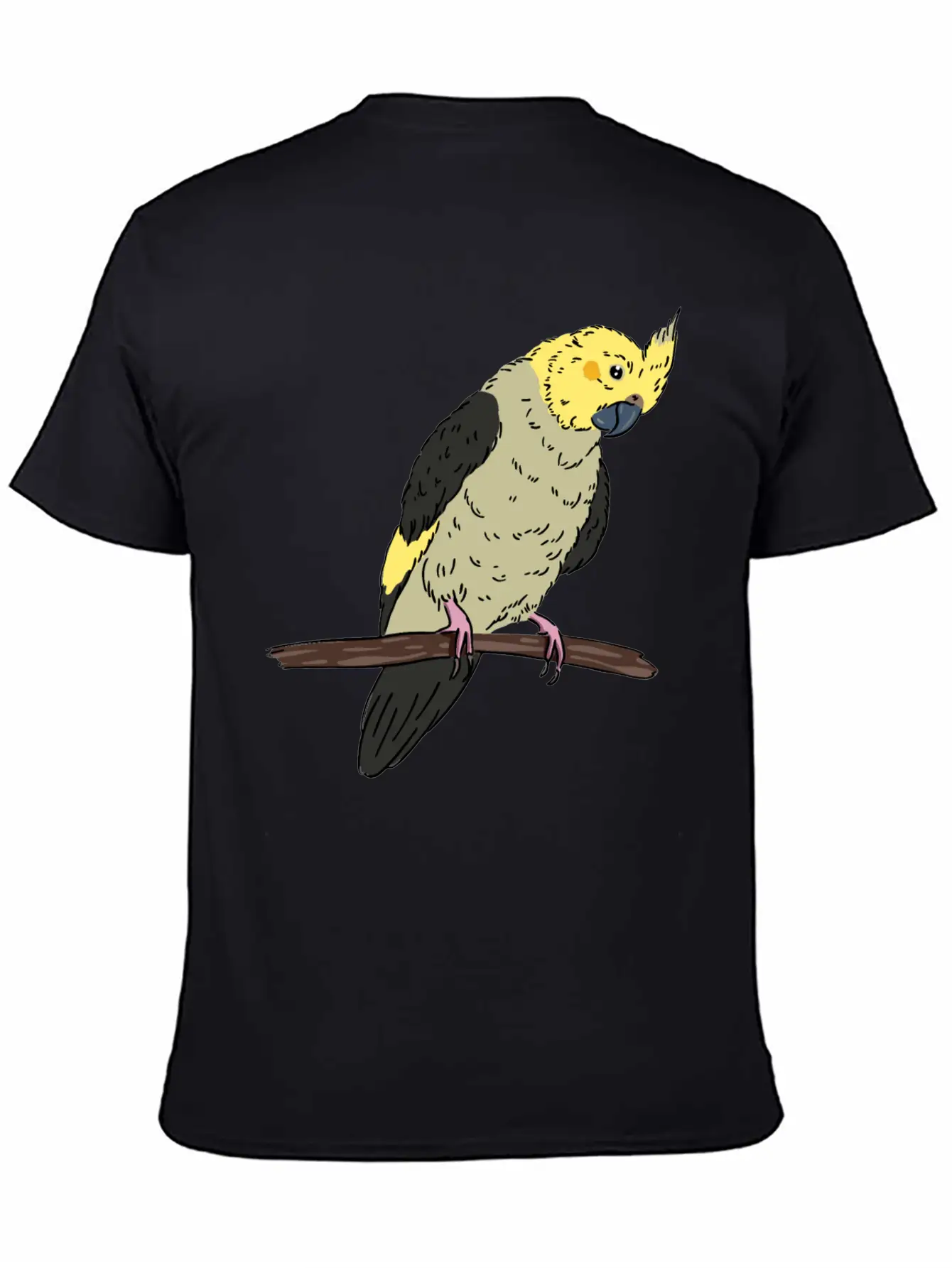 Cockatiel Bird On A Branch Birds Lover Design Unisex Casual T-Shirt – Clean Design For Daily Comfort