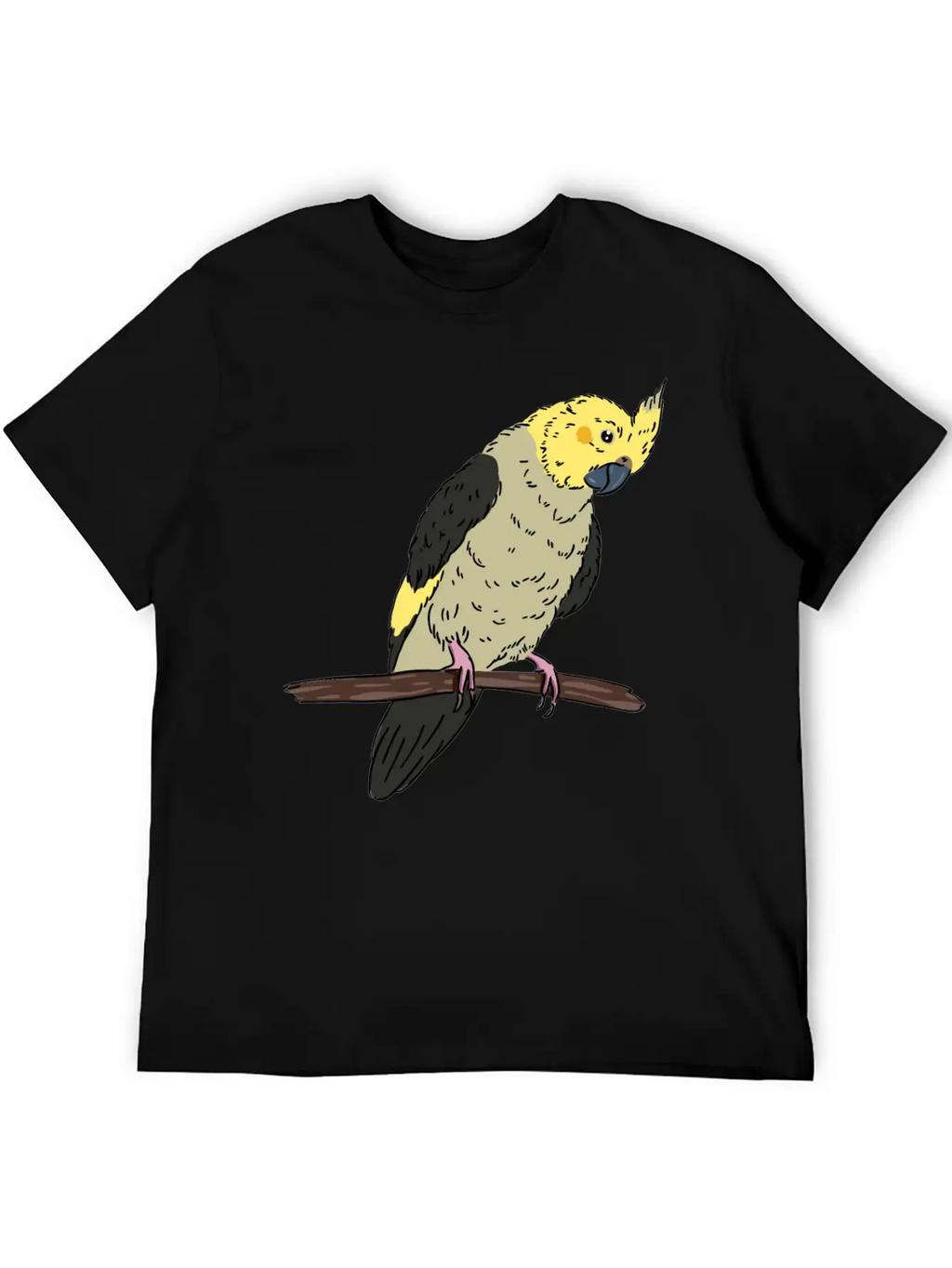 Cockatiel Bird On A Branch Birds Lover Design Unisex Casual T-Shirt – Clean Design For Daily Comfort