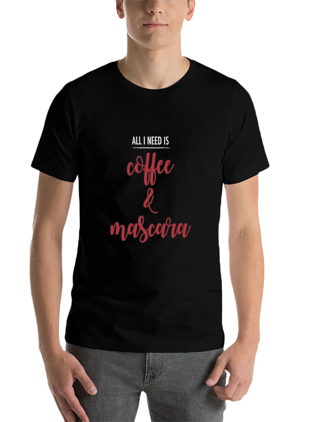 Coffee And Mascara - Makeup - Total Basics Unisex Short Sleeve Soft Cotton T-Shirt – Casual Everyday Wear