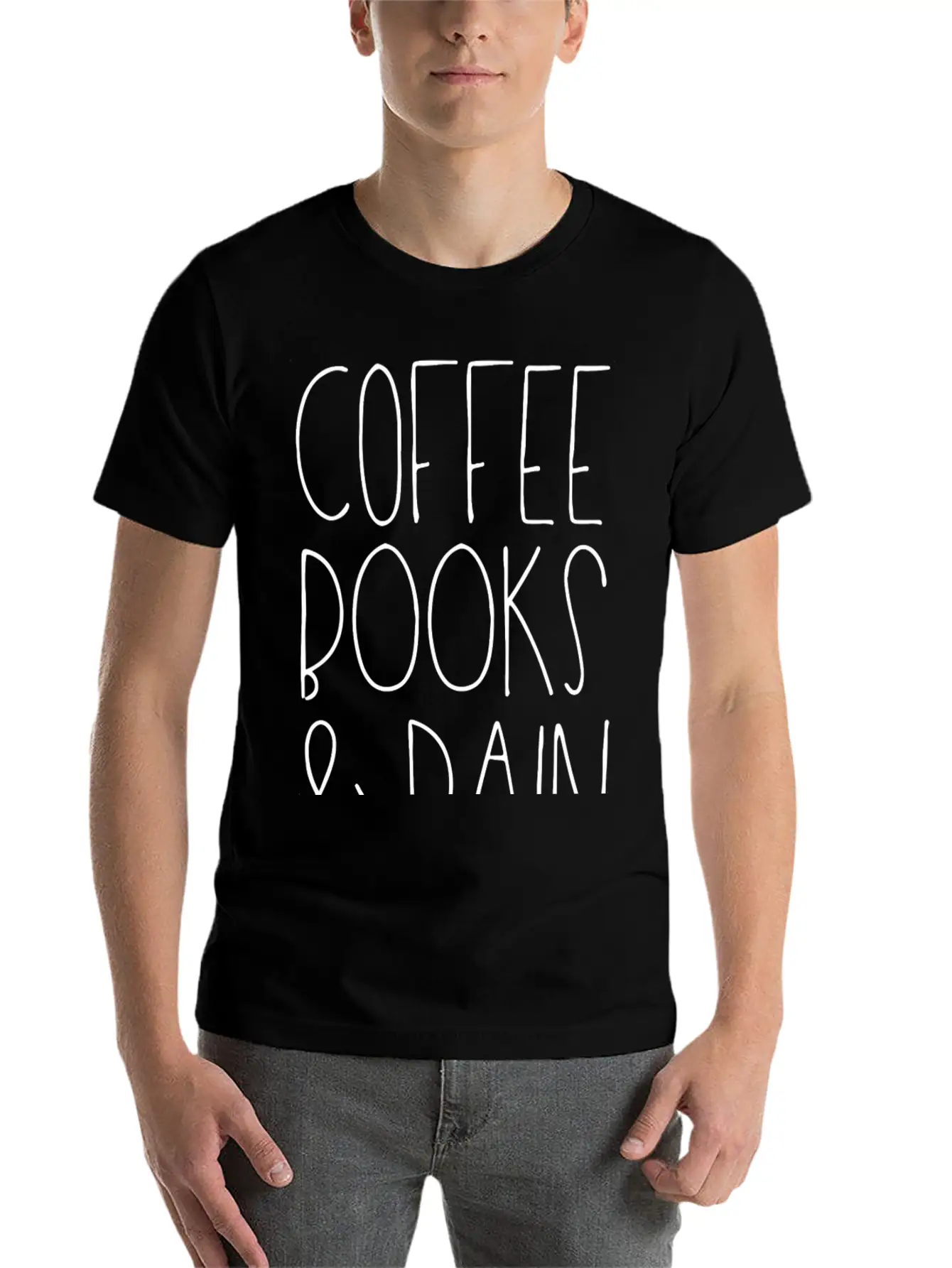 Coffee Books Rain Classic Fit Graphic Tee For Daily Comfort – Unisex Cotton Shirt