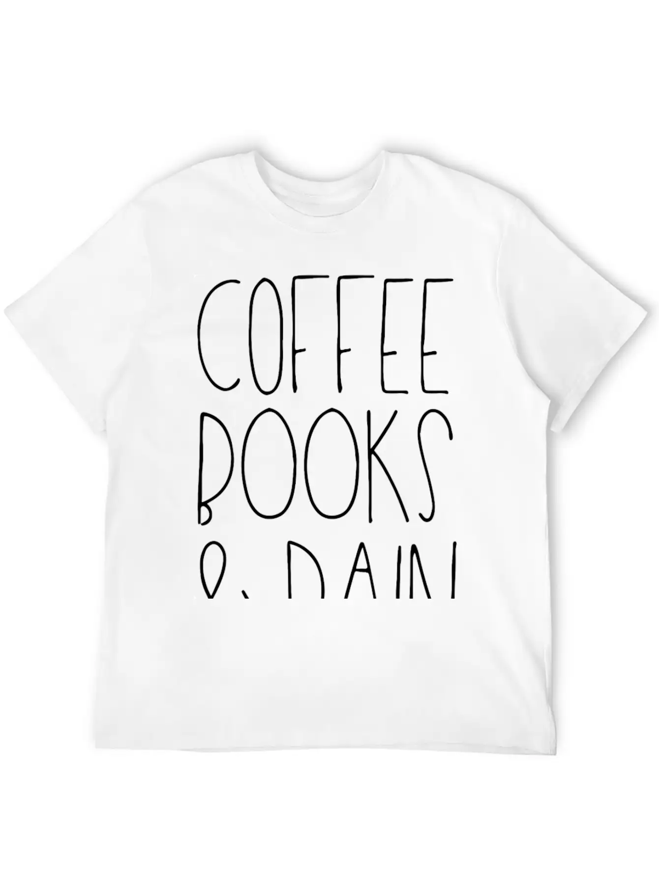 Coffee Books Rain Classic Fit Graphic Tee For Daily Comfort – Unisex Cotton Shirt