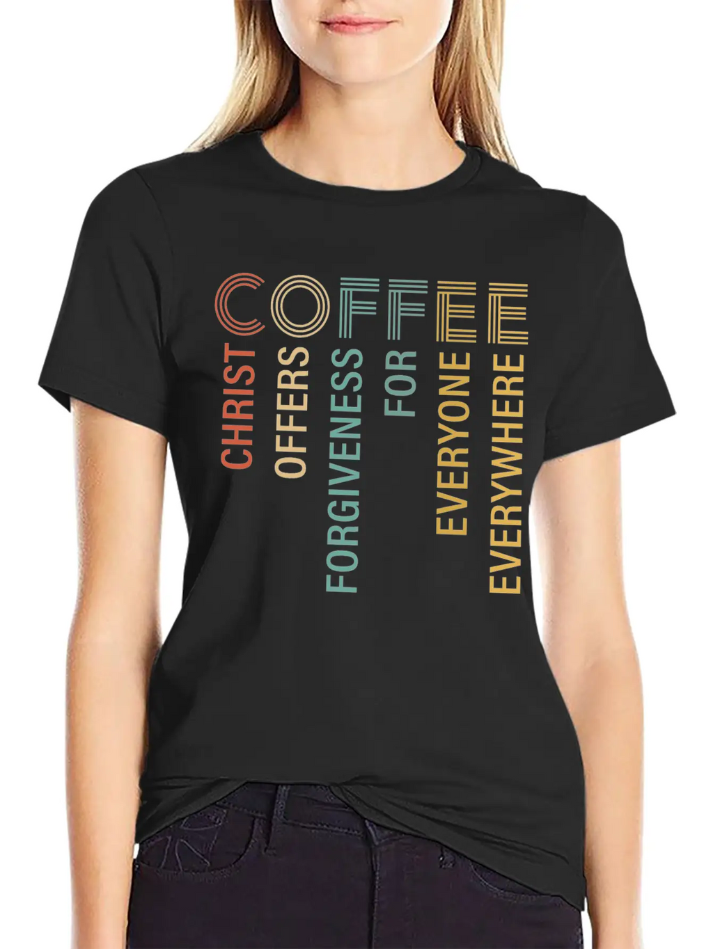 Coffee Christ Offers Forgiveness For Everyone Breathable Soft Cotton T-Shirt – Timeless Casual Look