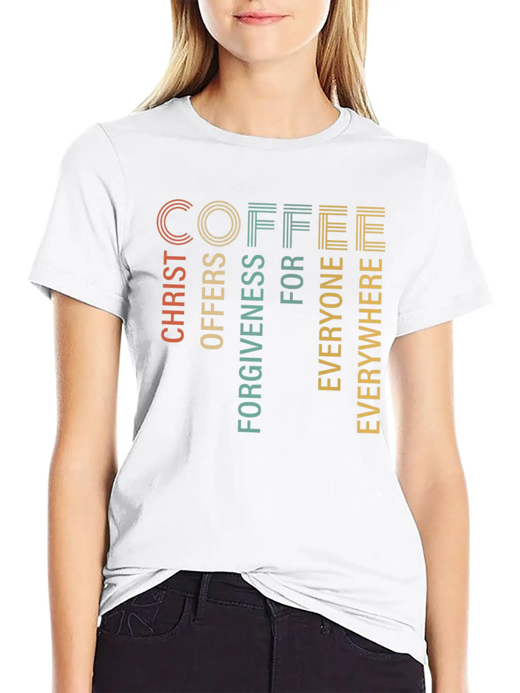 Coffee Christ Offers Forgiveness For Everyone Breathable Soft Cotton T-Shirt – Timeless Casual Look