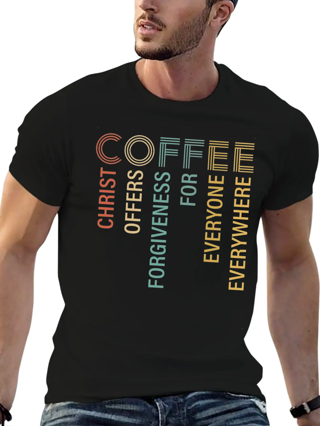 Coffee Christ Offers Forgiveness For Everyone Breathable Soft Cotton T-Shirt – Timeless Casual Look