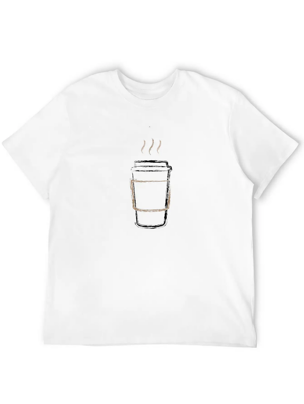Coffee Cup Chalk Drawing Essential Cotton Tee For Daily Outfits – Unisex Style