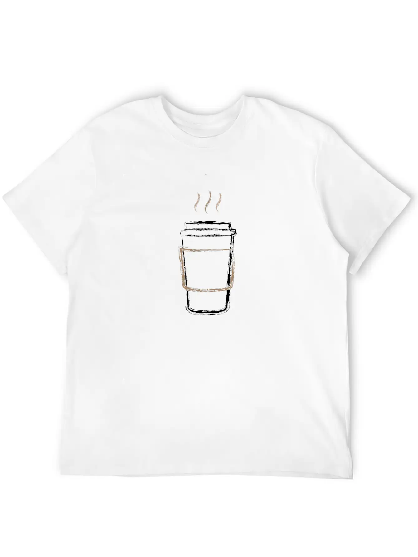 Coffee Cup Chalk Drawing Essential Cotton Tee For Daily Outfits – Unisex Style