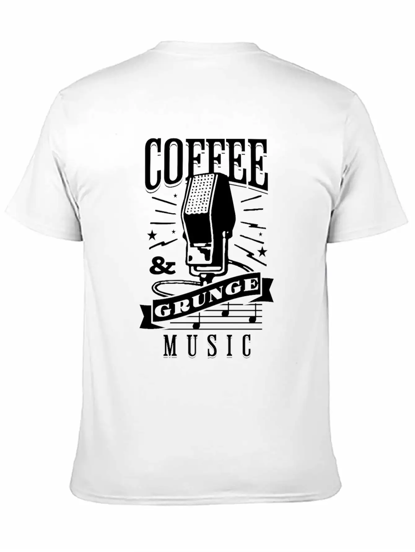 Coffee & Grunge Music Casual Graphic T-Shirt – Simple And Comfortable Daily Wear