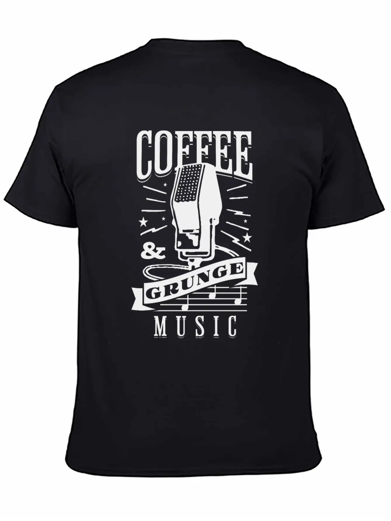 Coffee & Grunge Music Casual Graphic T-Shirt – Simple And Comfortable Daily Wear