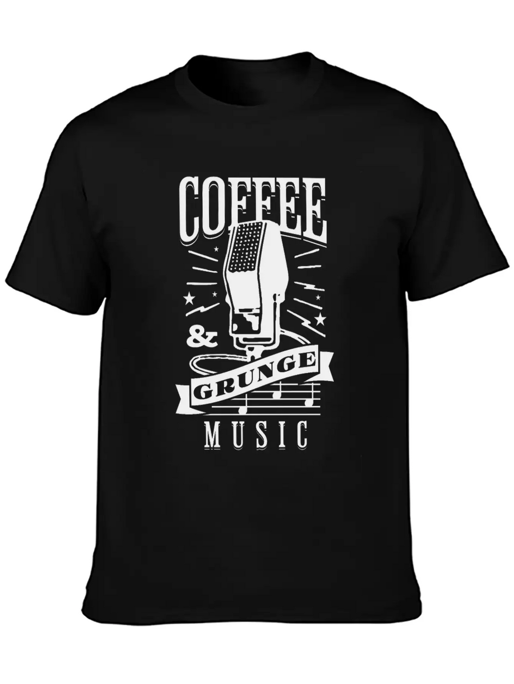 Coffee & Grunge Music Casual Graphic T-Shirt – Simple And Comfortable Daily Wear