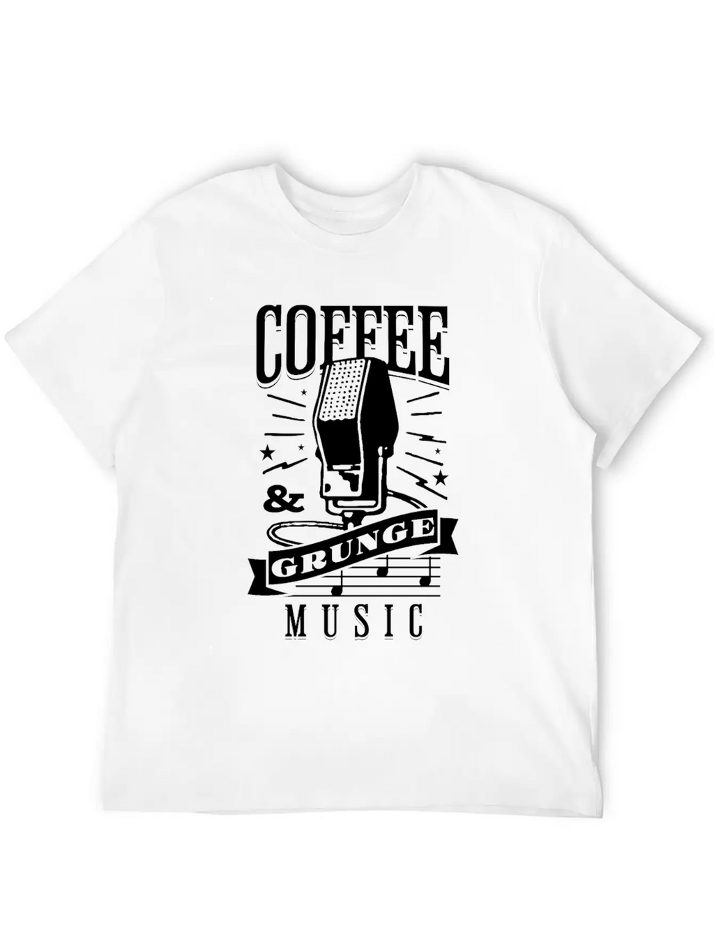 Coffee & Grunge Music Casual Graphic T-Shirt – Simple And Comfortable Daily Wear