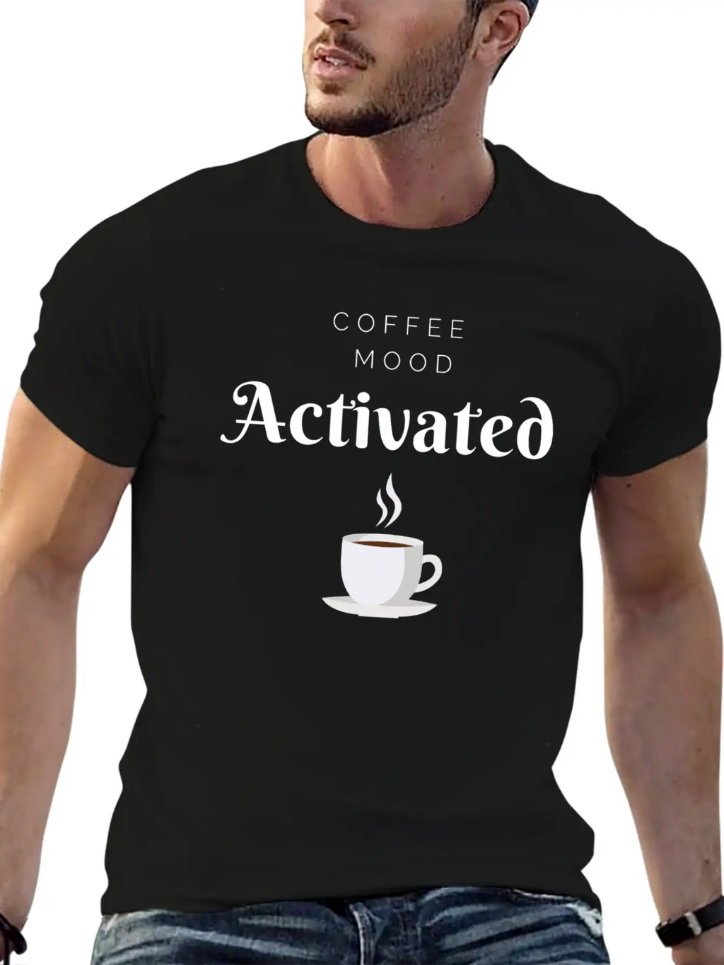 Coffee Mood Activated Unisex Short Sleeve Soft Cotton T-Shirt – Casual Everyday Wear