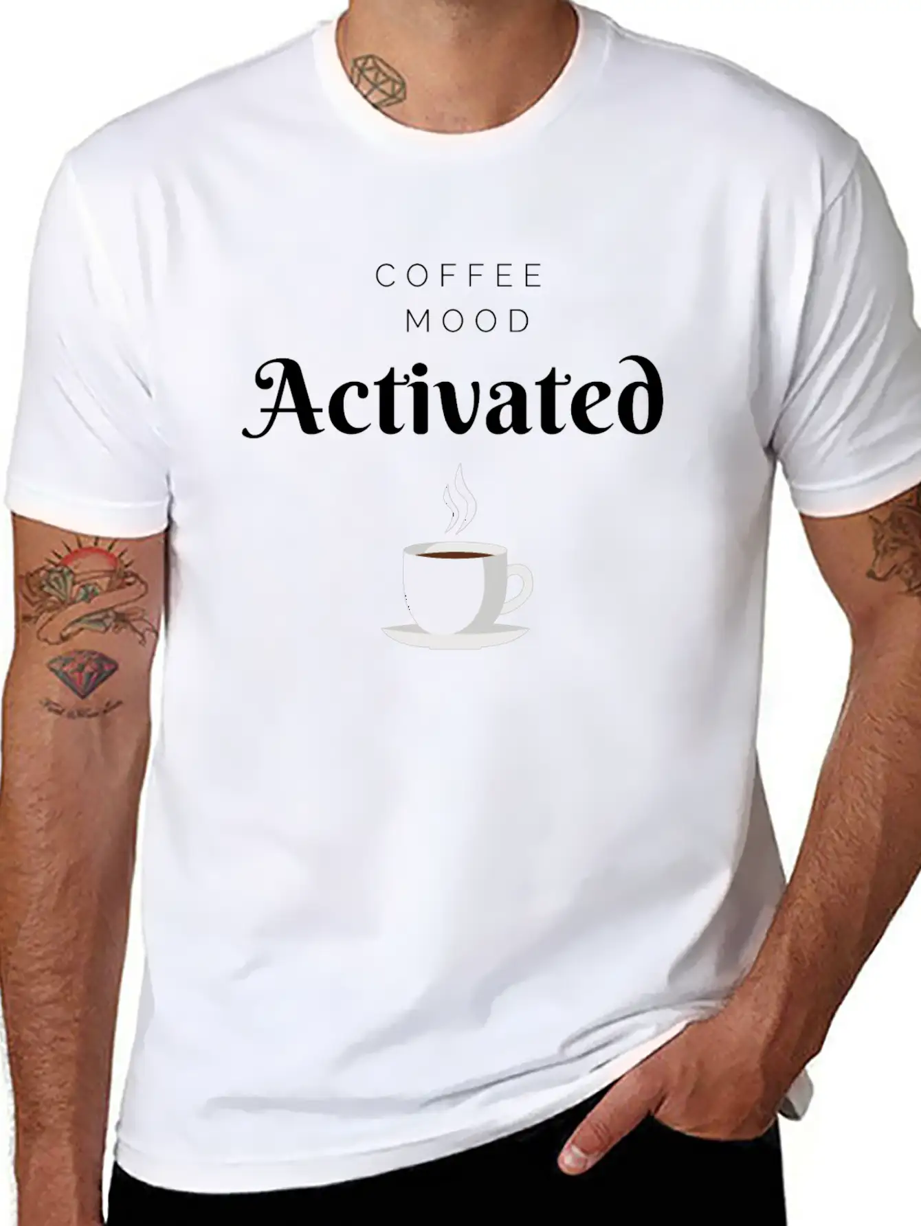 Coffee Mood Activated Unisex Short Sleeve Soft Cotton T-Shirt – Casual Everyday Wear