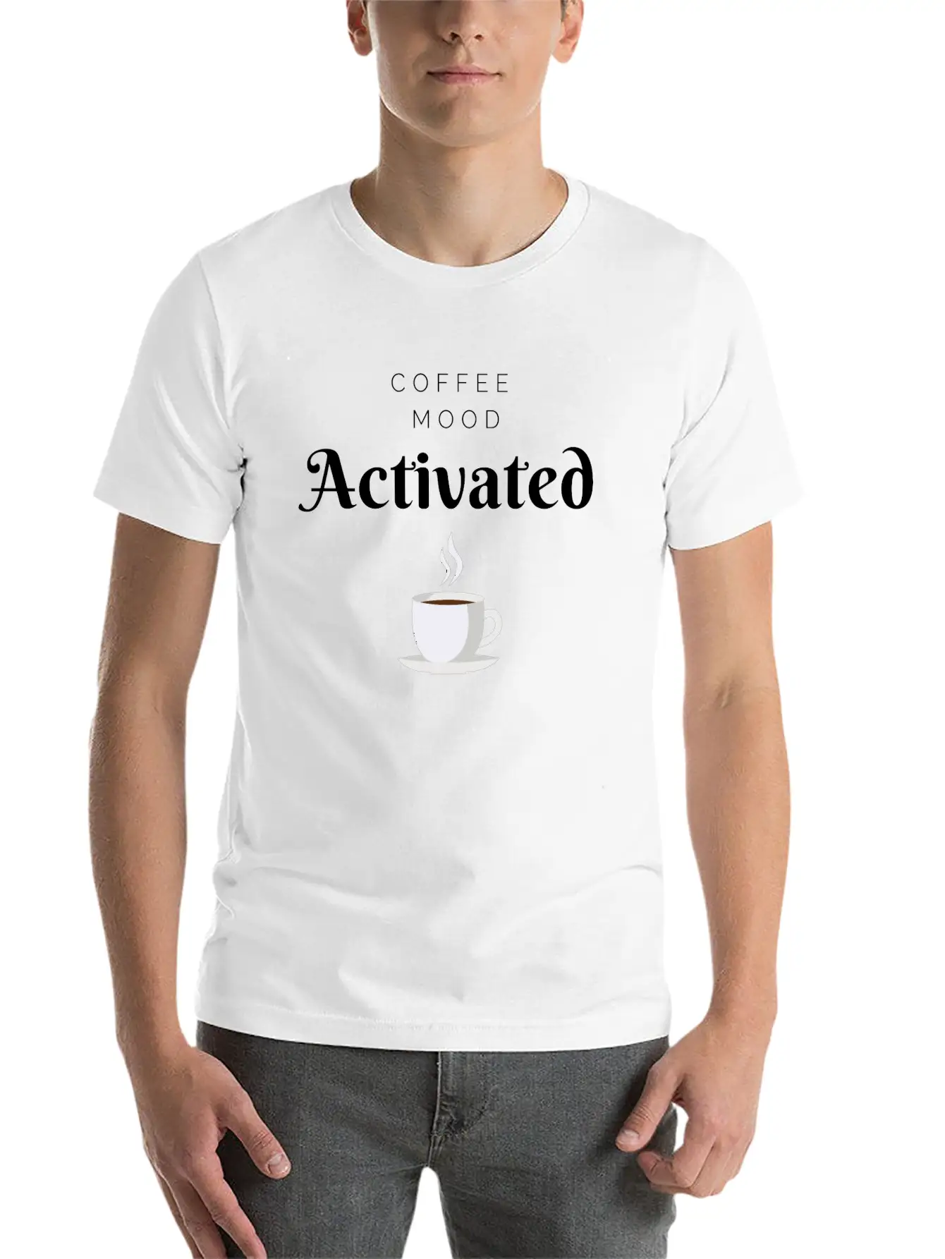 Coffee Mood Activated Unisex Short Sleeve Soft Cotton T-Shirt – Casual Everyday Wear