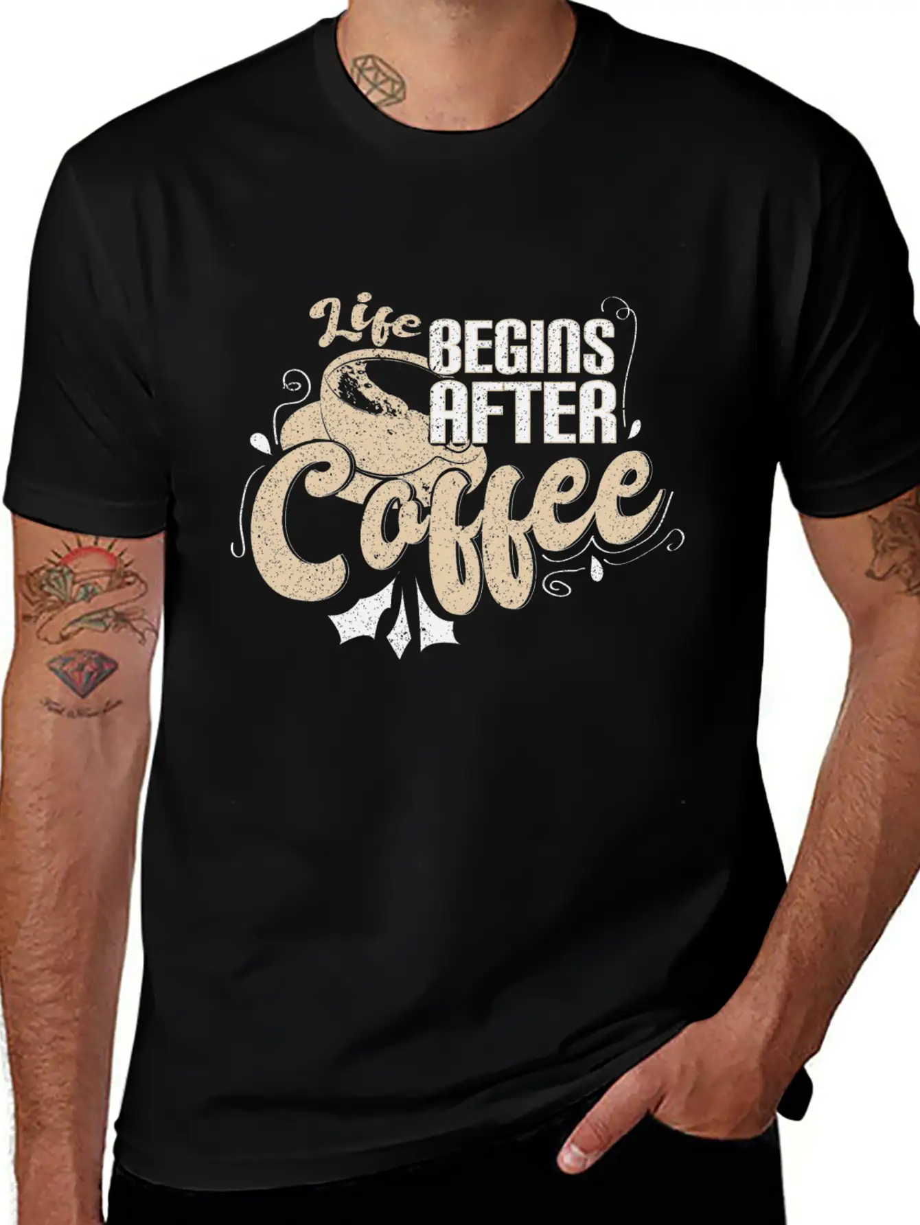 Coffee Sayings Breathable Graphic T-Shirt – Perfect For Casual Days