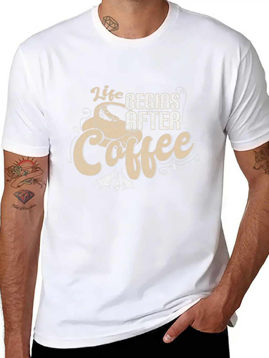 Coffee Sayings Breathable Graphic T-Shirt – Perfect For Casual Days