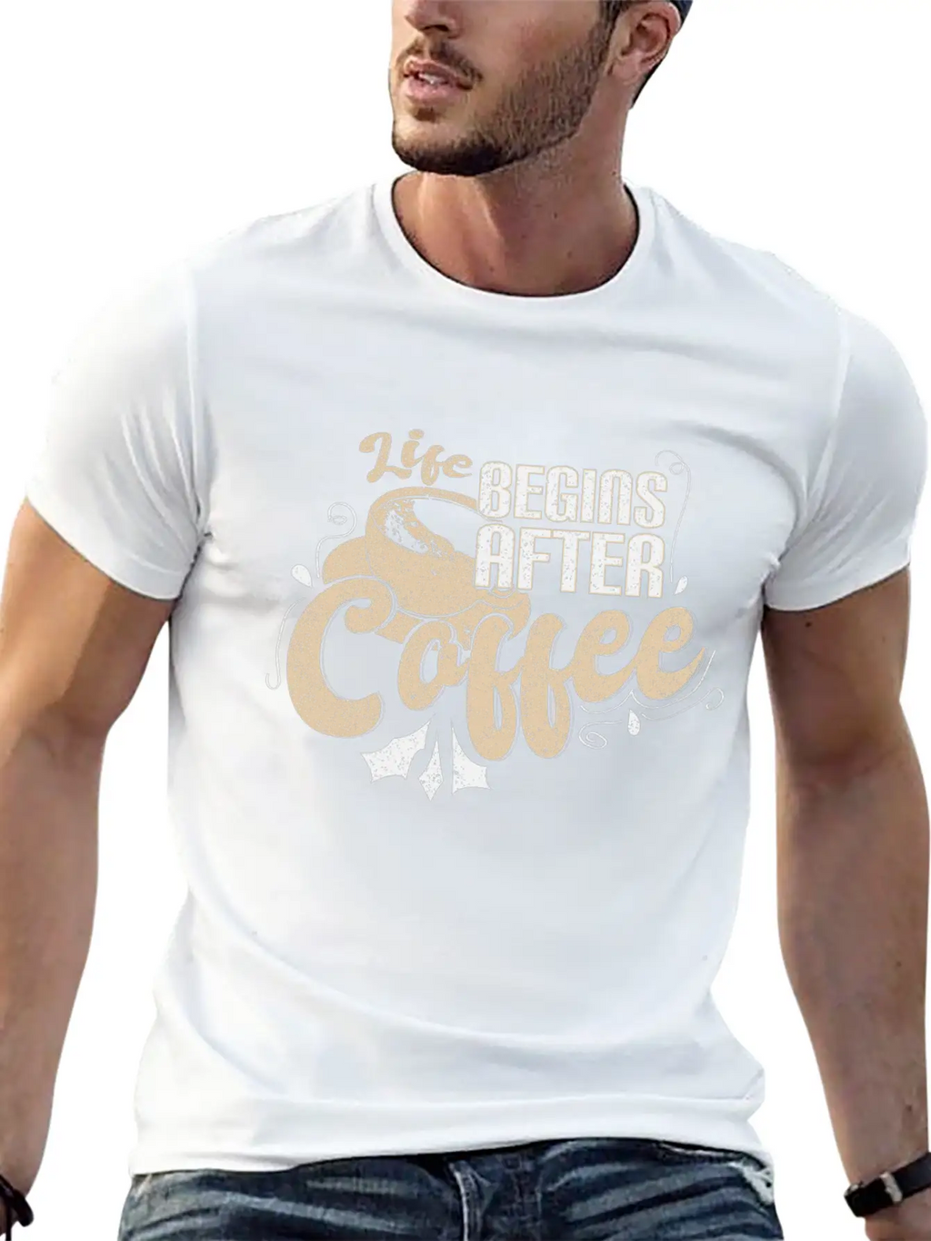 Coffee Sayings Breathable Graphic T-Shirt – Perfect For Casual Days