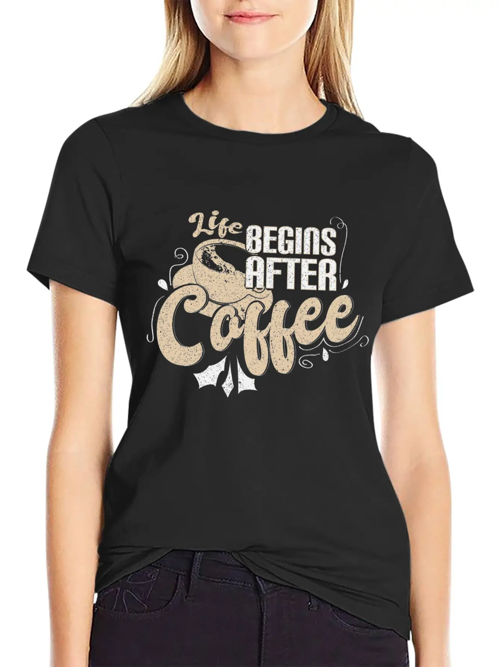 Coffee Sayings Breathable Graphic T-Shirt – Perfect For Casual Days