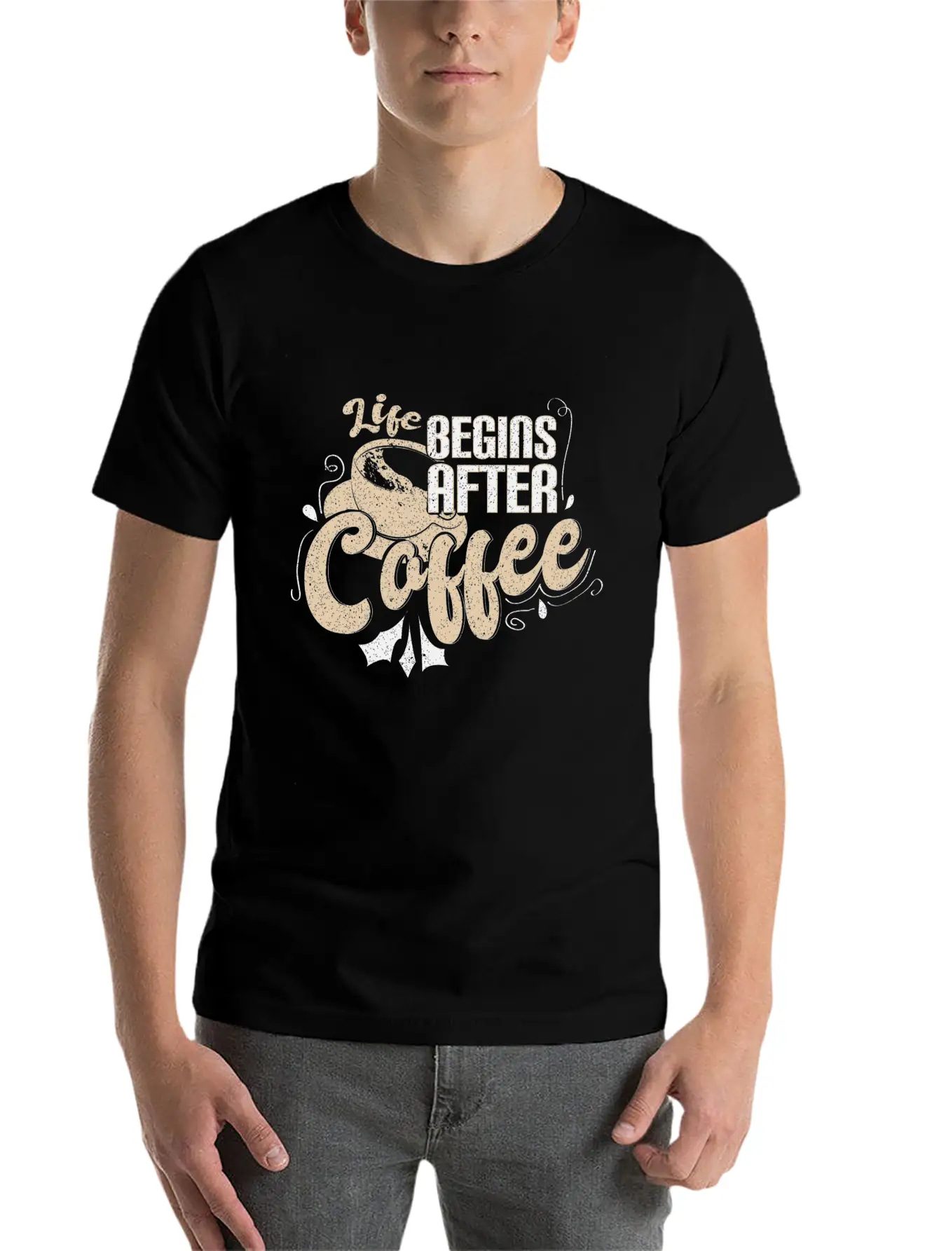 Coffee Sayings Breathable Graphic T-Shirt – Perfect For Casual Days