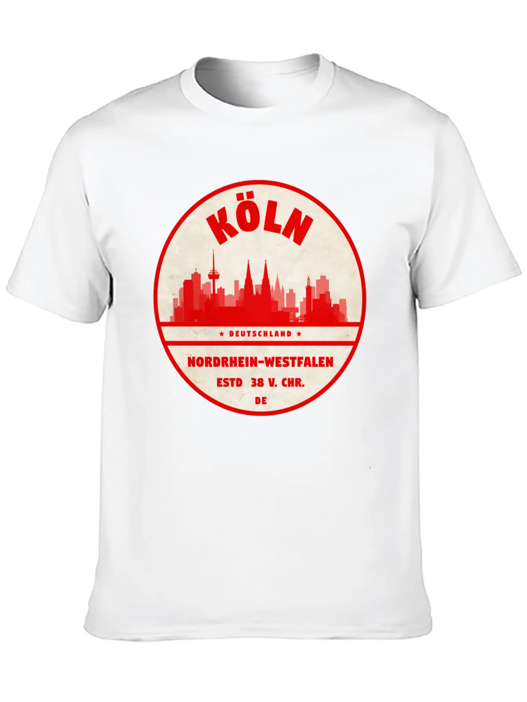 Cologne Skyline Badge Unisex Casual T-Shirt – Clean Design For Daily Comfort